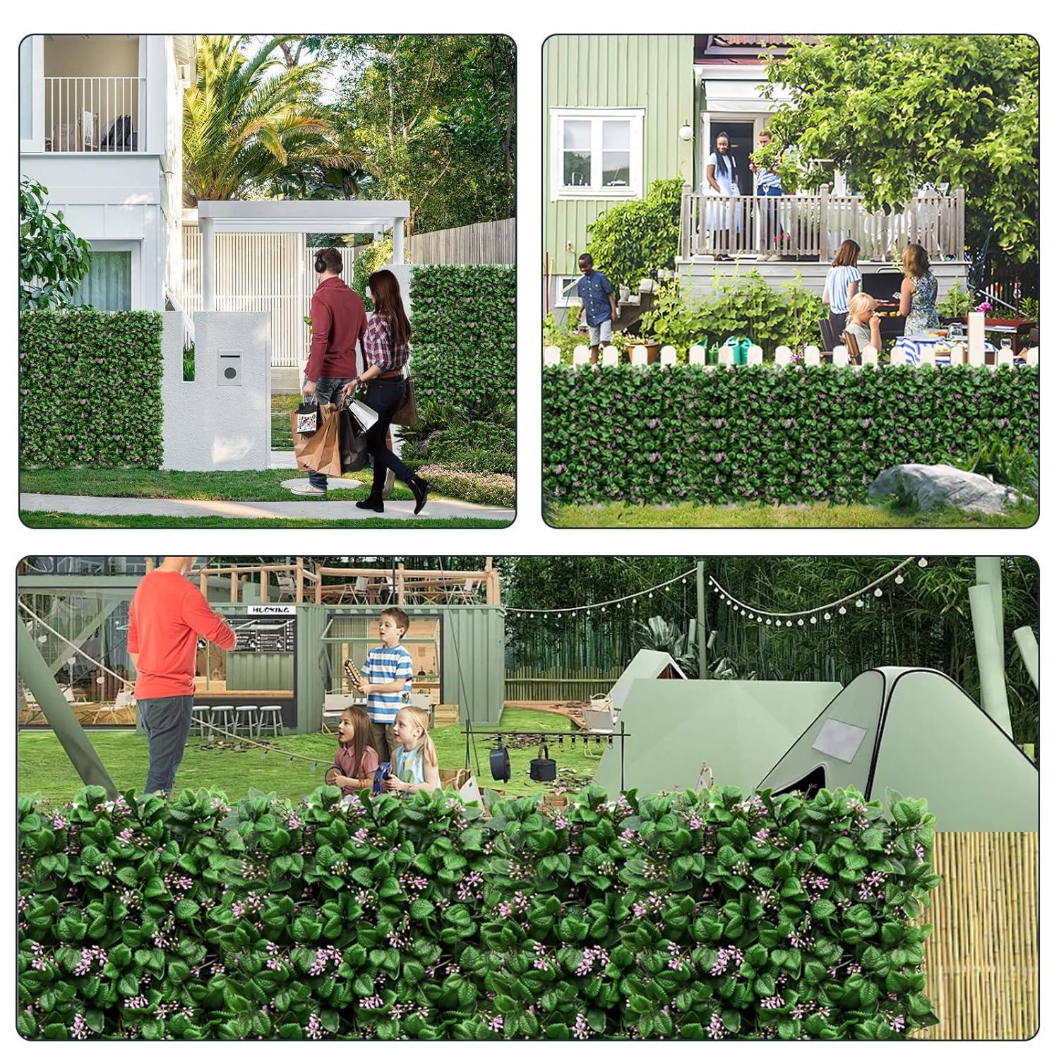 MAXAYA Artificial Hedge Wall Panels,8Pcs10"X10"Greenery Wall Backdrop,P...