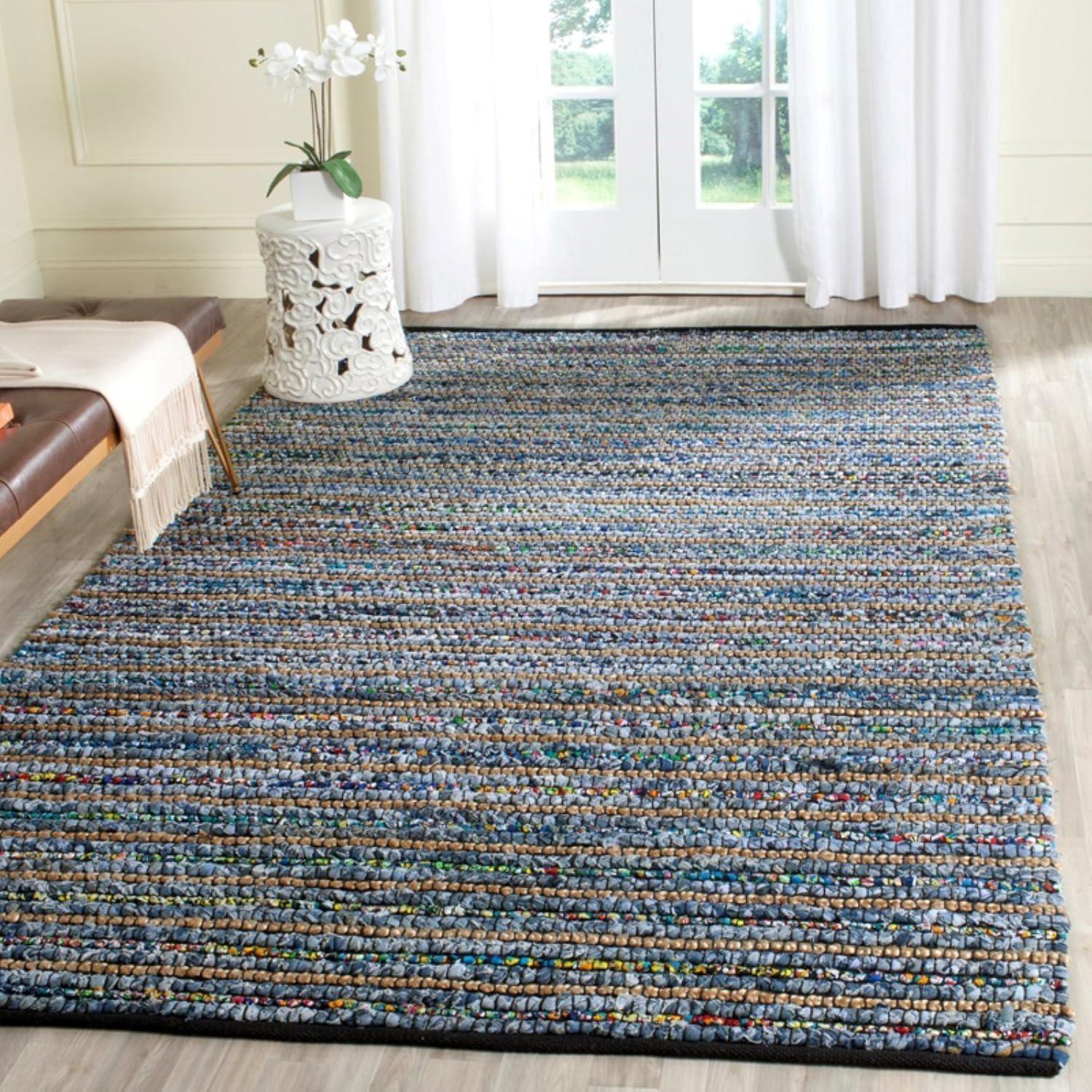 Cape Cod Multi-Color Natural Handmade Cotton 9' x 12' Area Rug