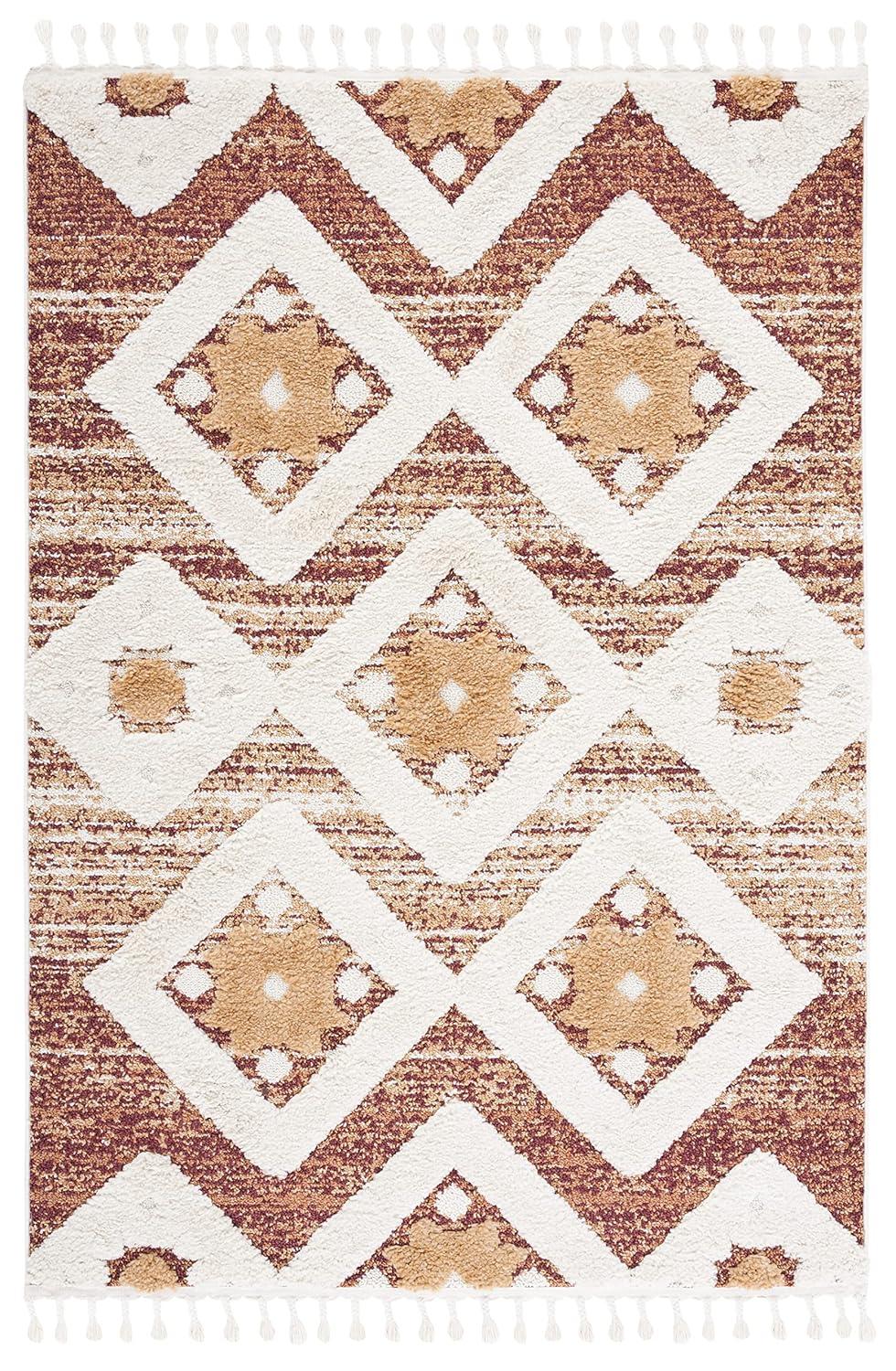 Moroccan Tassel Shag MTS664 Power Loomed Indoor Accent Rug - Rust/Ivory - 3'x5' - Safavieh