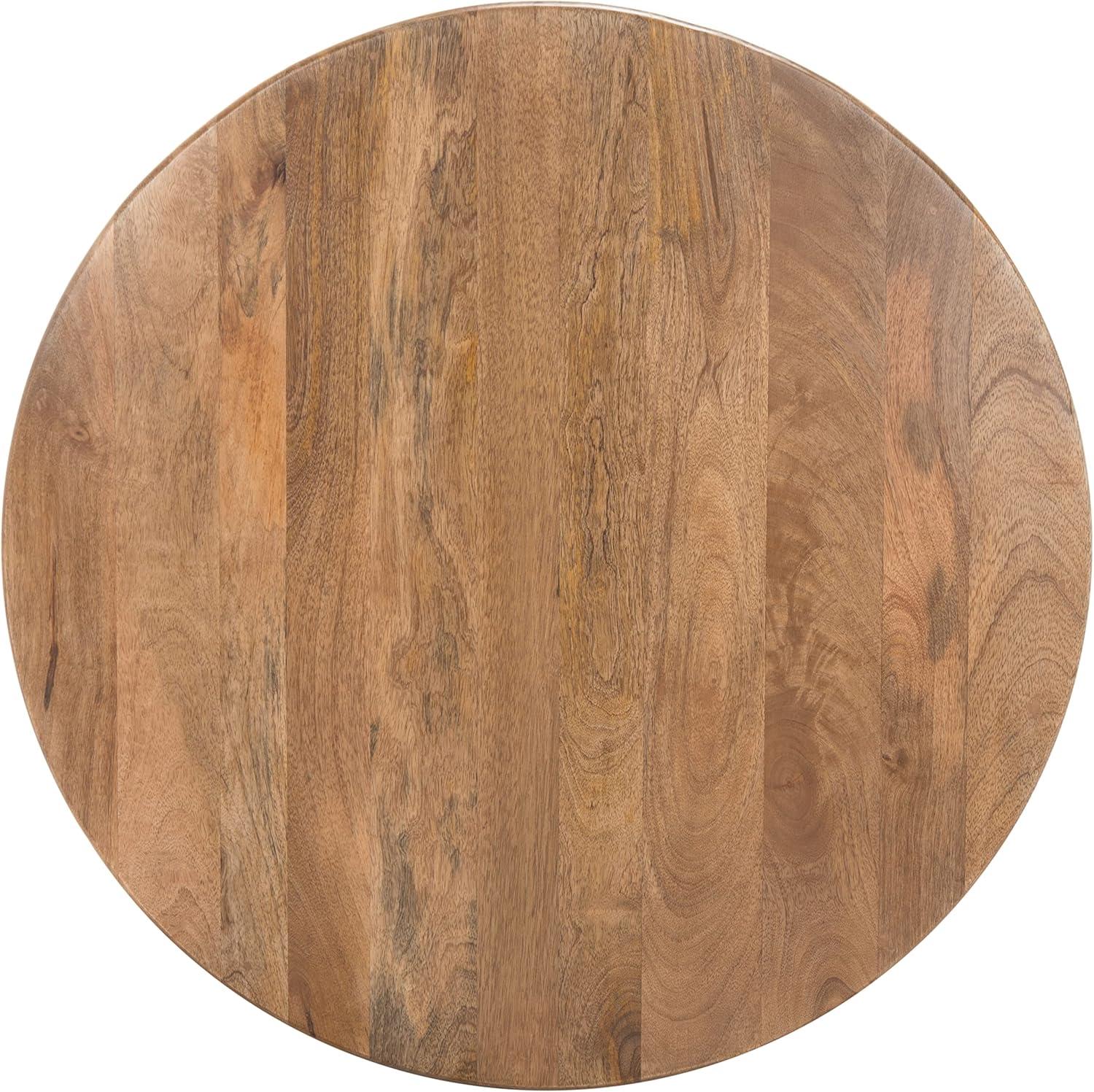 SAFAVIEH Kyrith Rustic Round Coffee Table, Burnt Natural