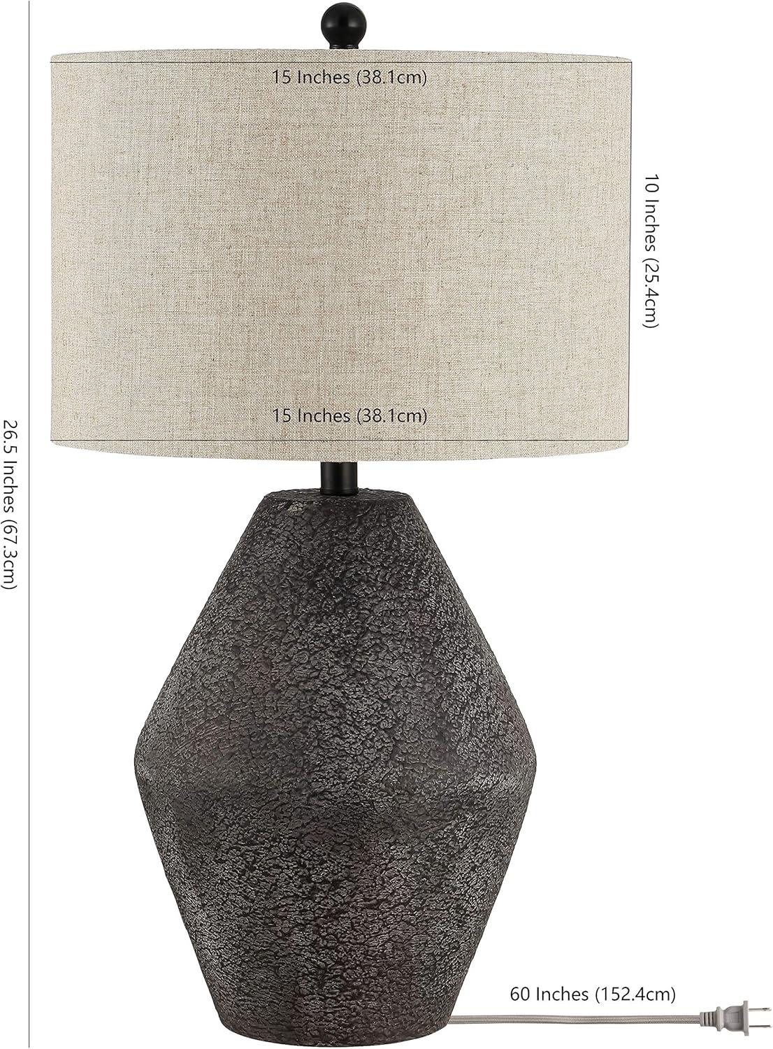 Ersta Angled Gourd Silhouette Table Lamp in Earthy Brown with Oatmeal Shade