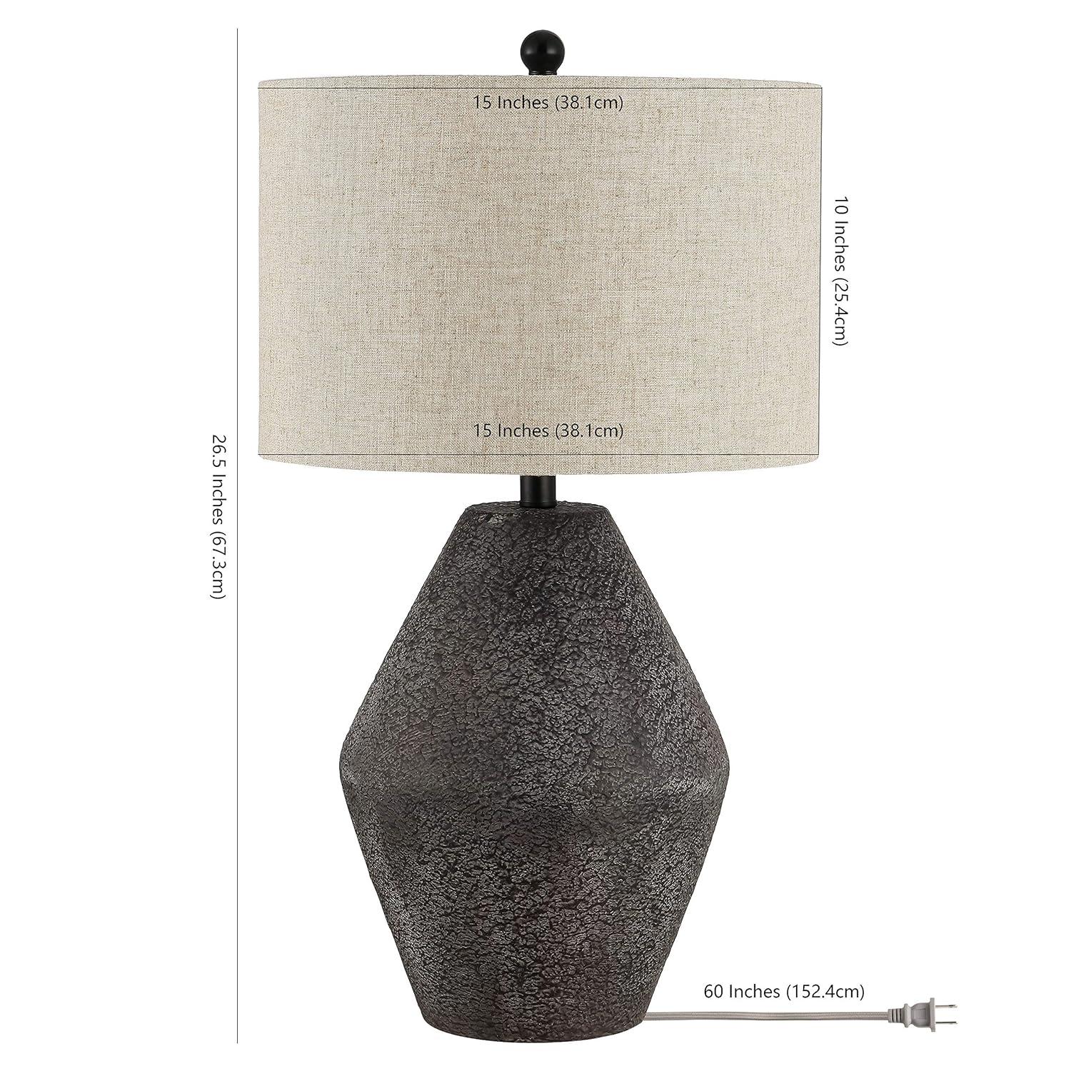 Ersta Angled Gourd Silhouette Table Lamp in Earthy Brown with Oatmeal Shade