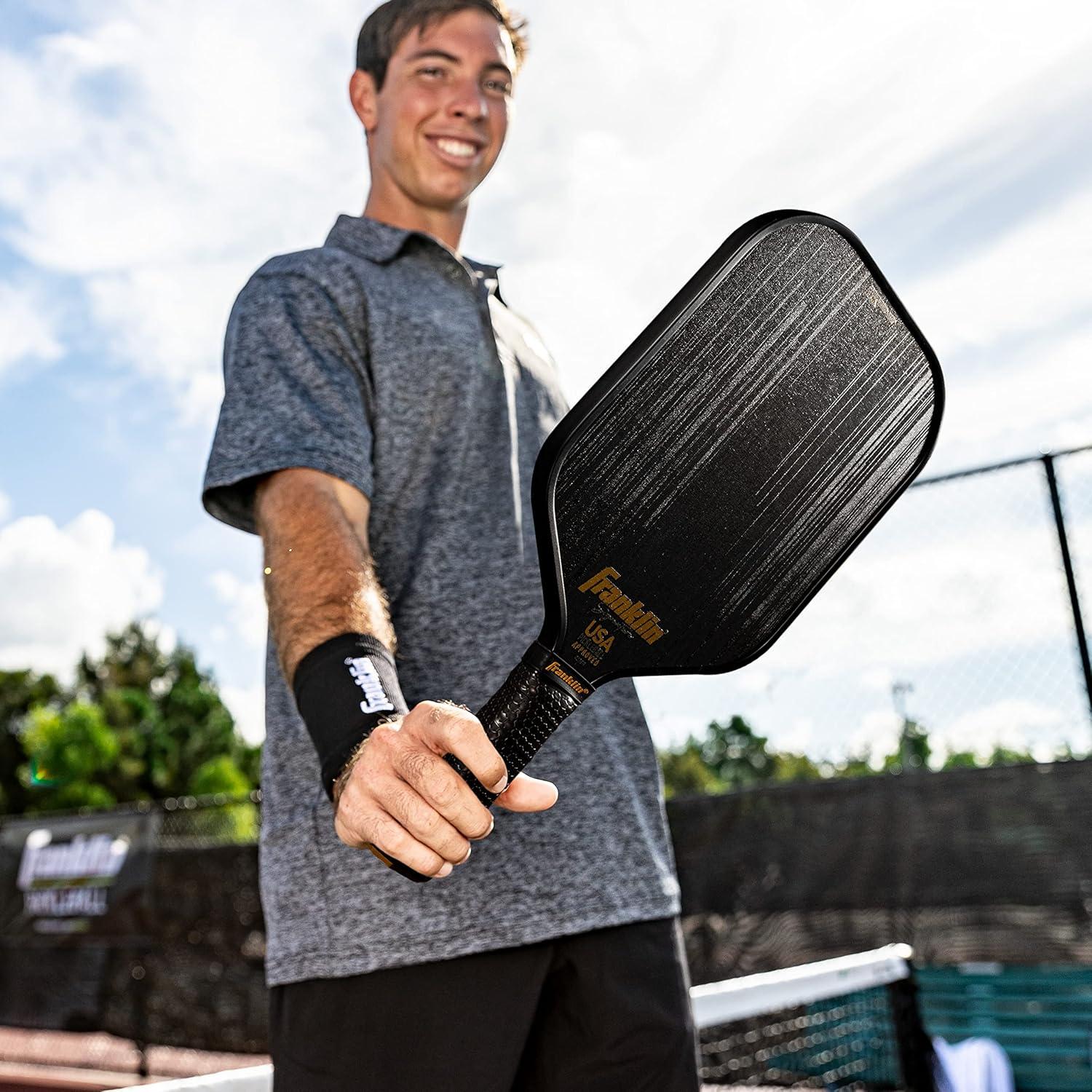 Franklin Sports Pro Pickleball Paddles - Signature Series STK Carbon Fiber Pickleball Paddle - USA Pickleball (USAPA) Approved Tournament Paddle - Polypropylene Core Pro Paddles - 14.5mm 16mm Cores 17mm