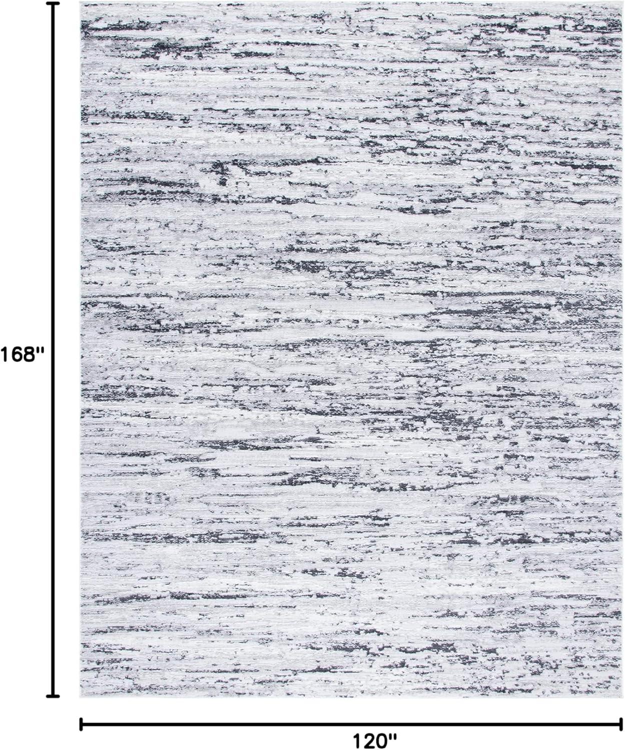 SAFAVIEH Amelia Lester Abstract Distressed Area Rug, Light Grey/Charcoal, 10' x 14'