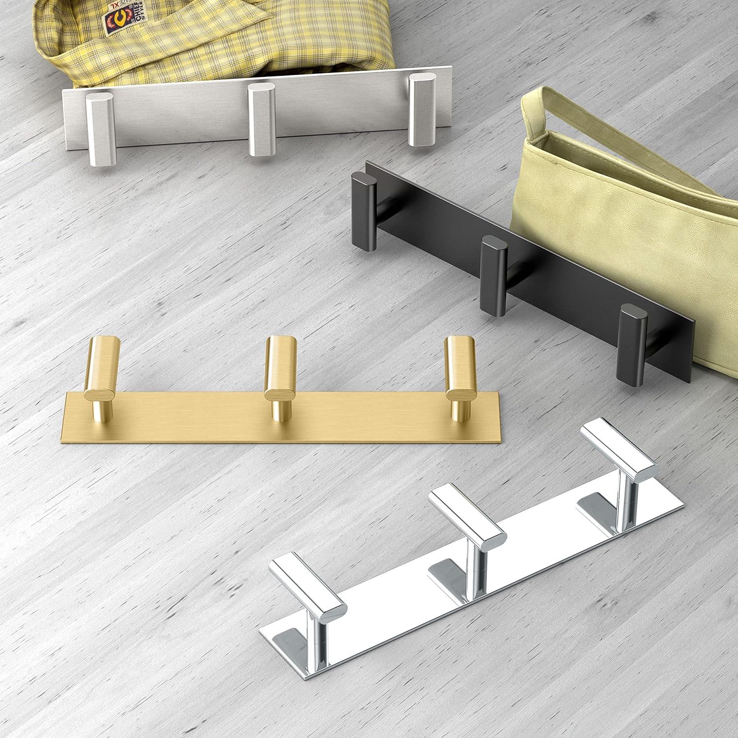 Gatco 1287B Elevate All Modern Decor 11" Triple Robe Hook, Brushed Brass