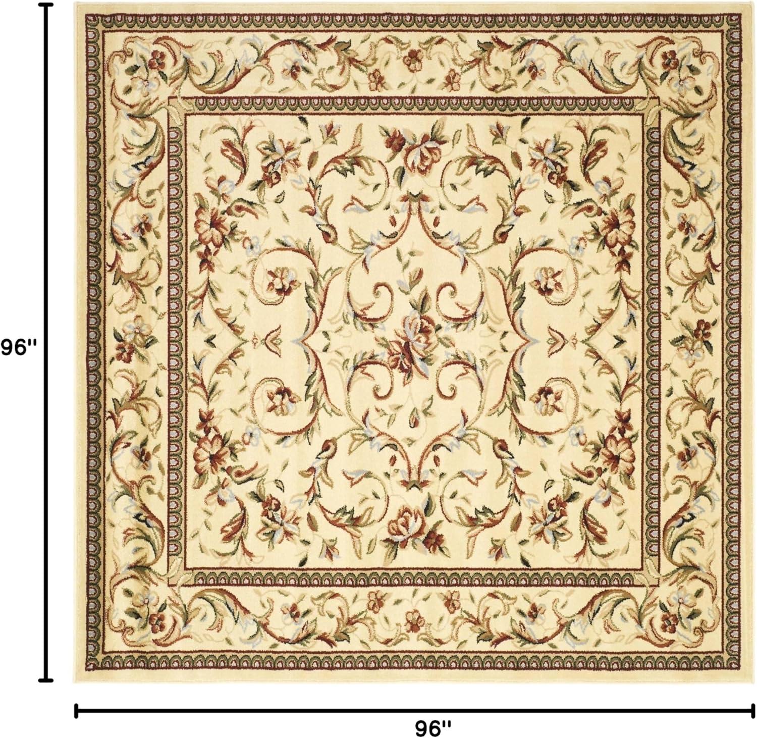 Lyndhurst LNH322 Power Loomed Area Rug - Ivory/Ivory - 8'x8' - Safavieh.