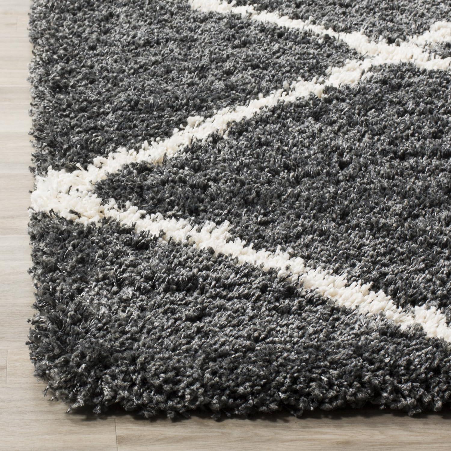 Hudson Shag SGH281 Power Loomed Indoor Area Rug - Dark Grey/Ivory - 8'x10' - Safavieh