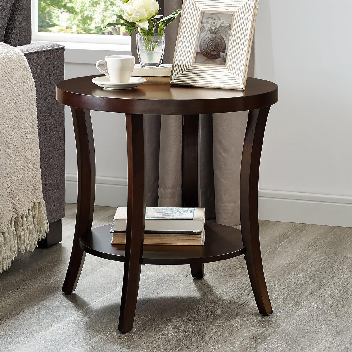 Roundhill Furniture Perth Contemporary Wood End Table in Espresso