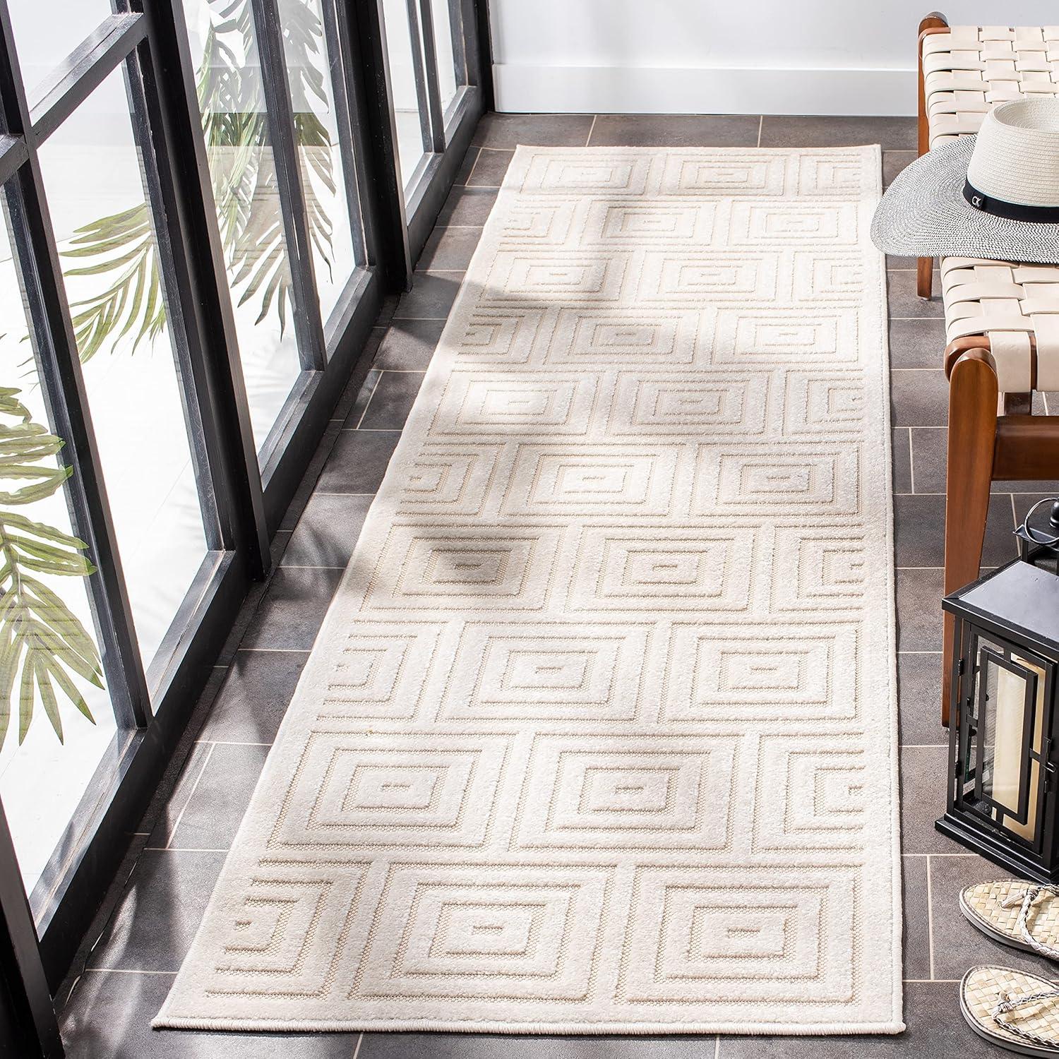 Cottage COT941 Loomed Indoor Area Rug - Cream/Turquoise - 8'x11'2" - Safavieh