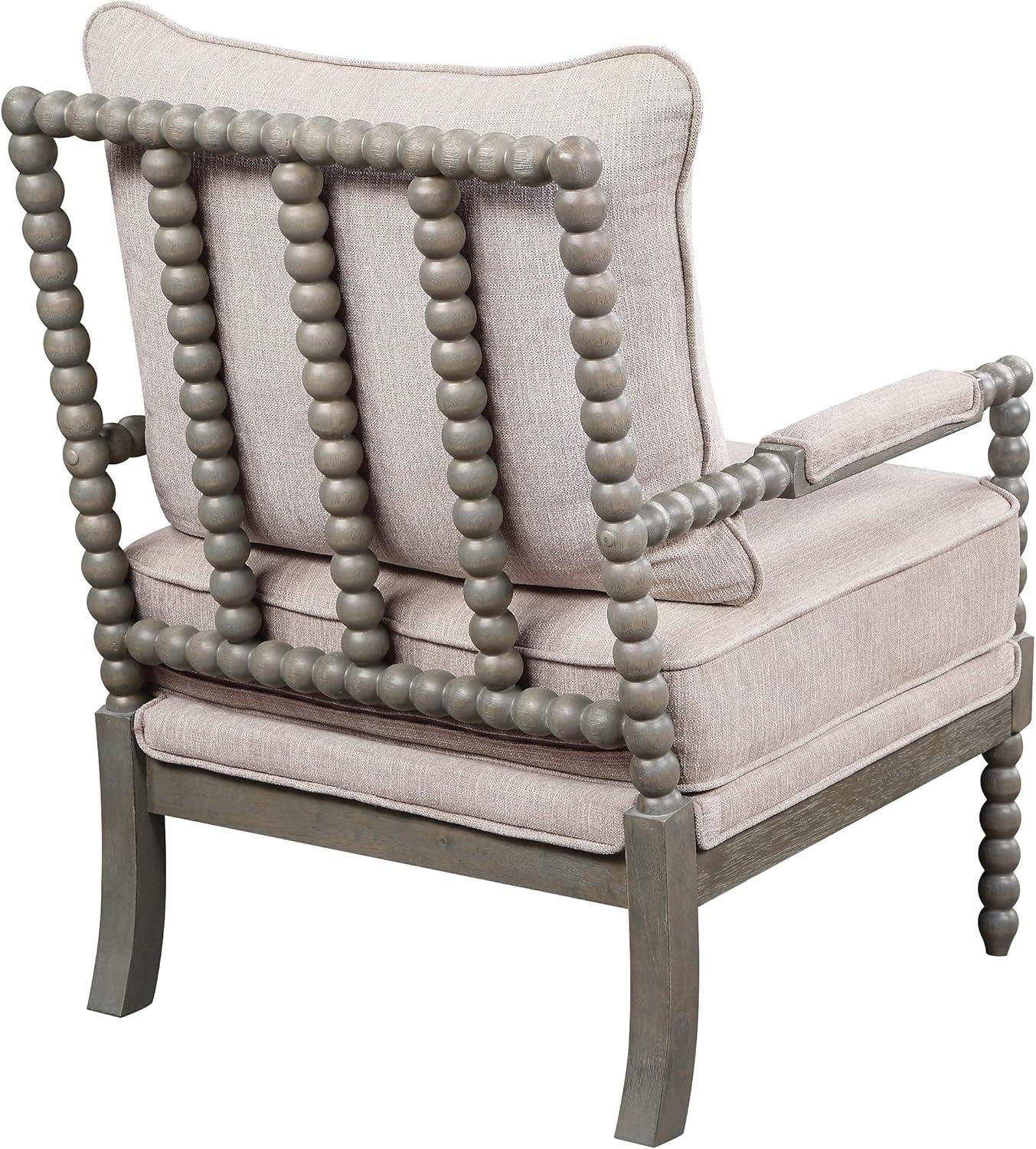 OSP Home Furnishings Abbott Chair in Linen Fabric with Brushed Grey Base K/D