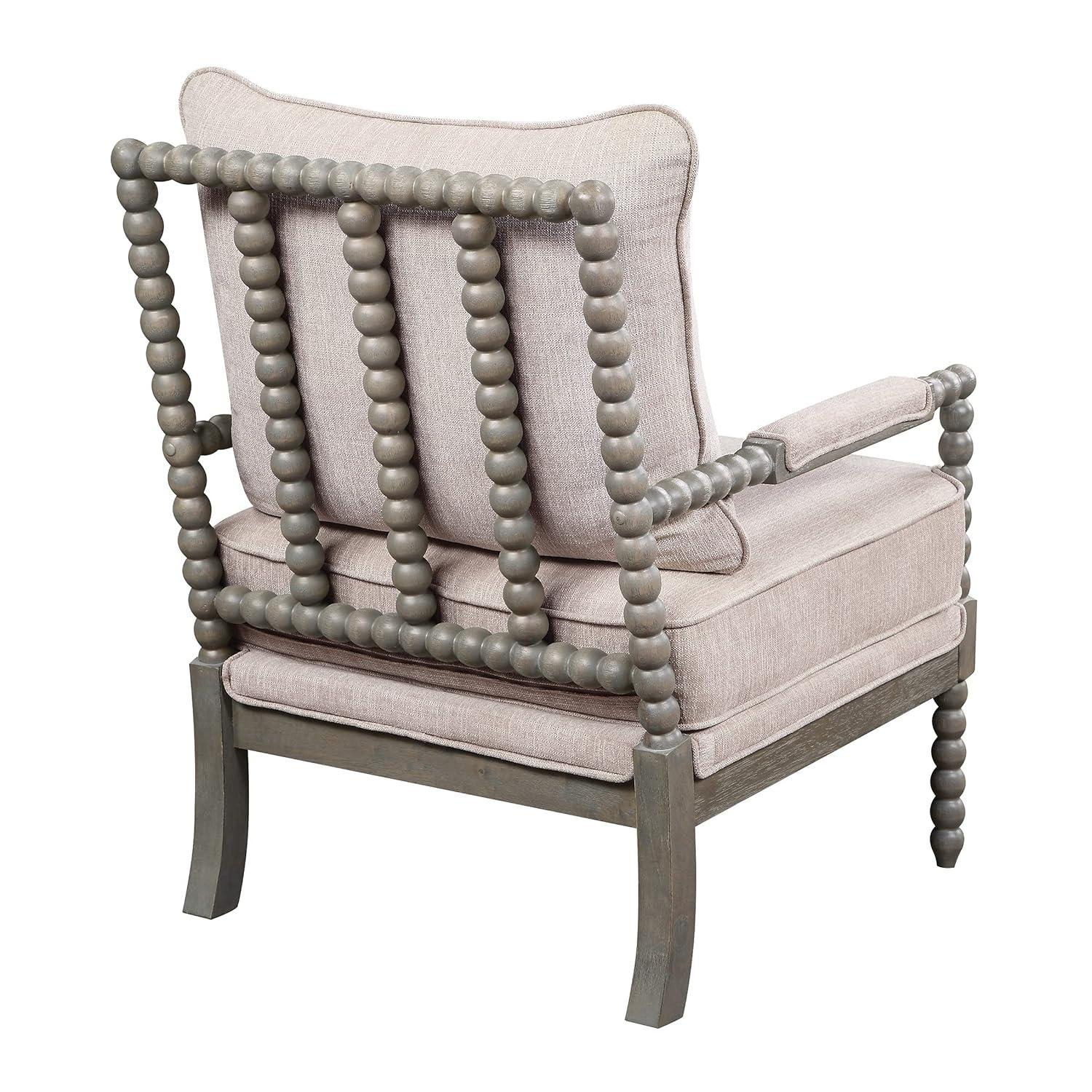 OSP Home Furnishings Abbott Chair in Linen Fabric with Brushed Grey Base K/D