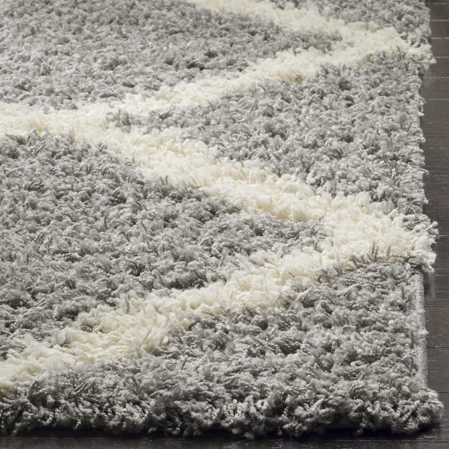 Dallas Shag SGD257 Power Loomed Indoor Area Rug - Grey/Ivory - 5'1"x7'6" - Safavieh.