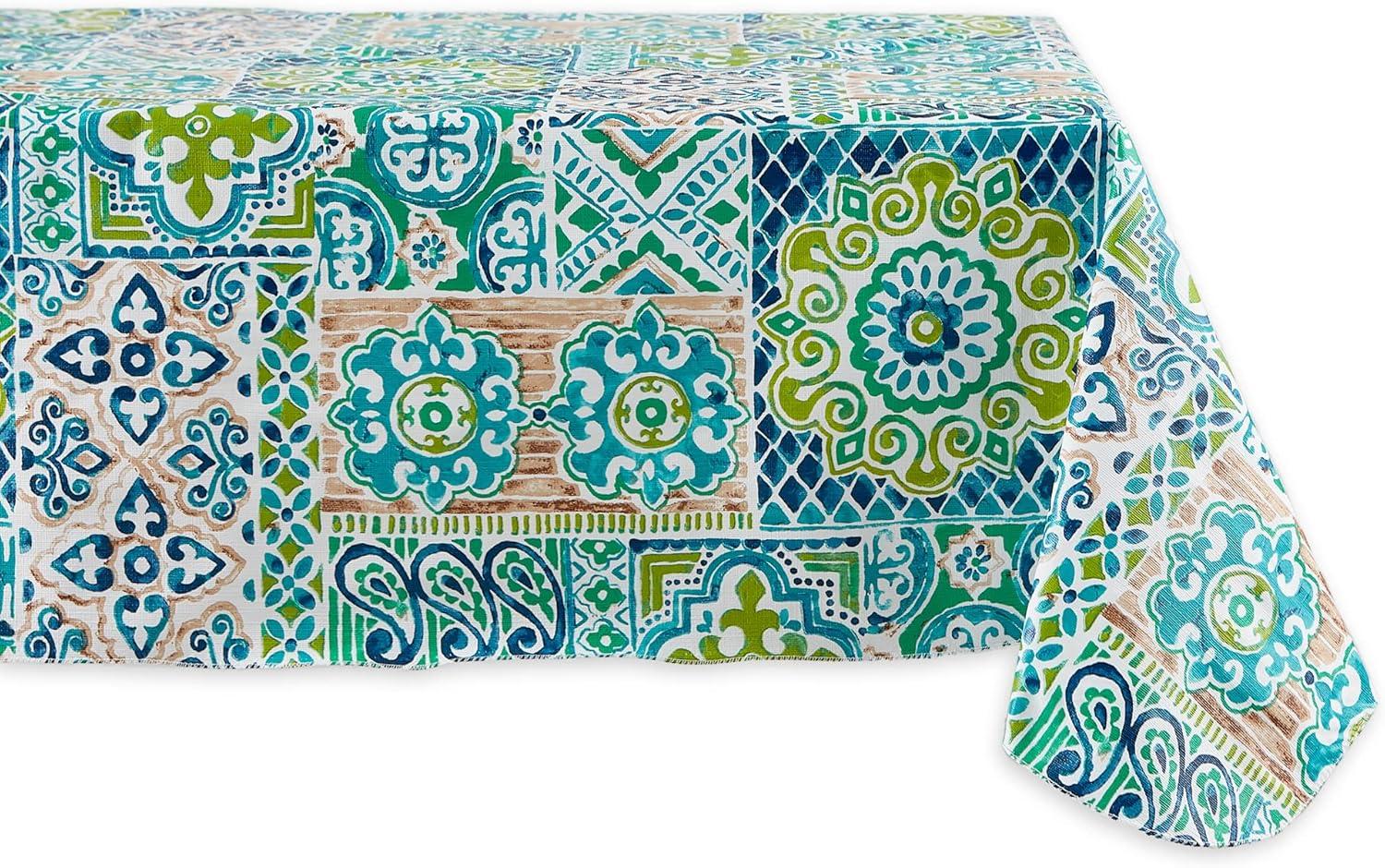 Design Imports 70361A 60 x 84 in. Spanish Tile Vinyl Tablecloth