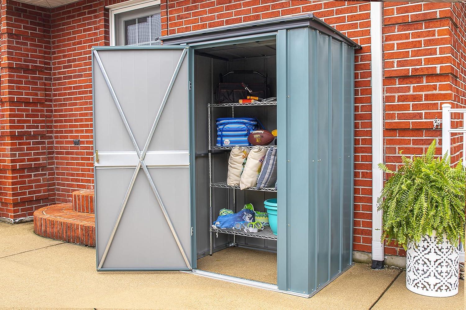 Juniper Berry 4' x 3' Steel Patio Storage Shed Kit