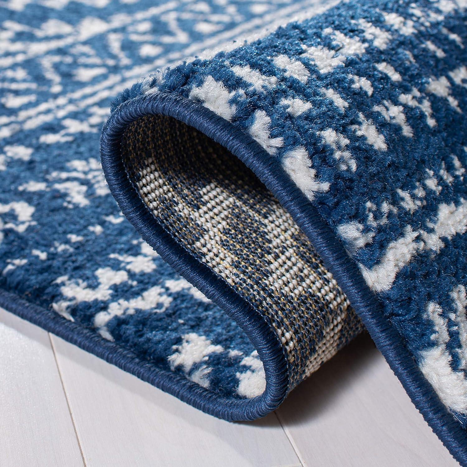 Tulum TUL272 Power Loomed Indoor Area Rug - Navy/Ivory - 5'3"x7'6" - Safavieh