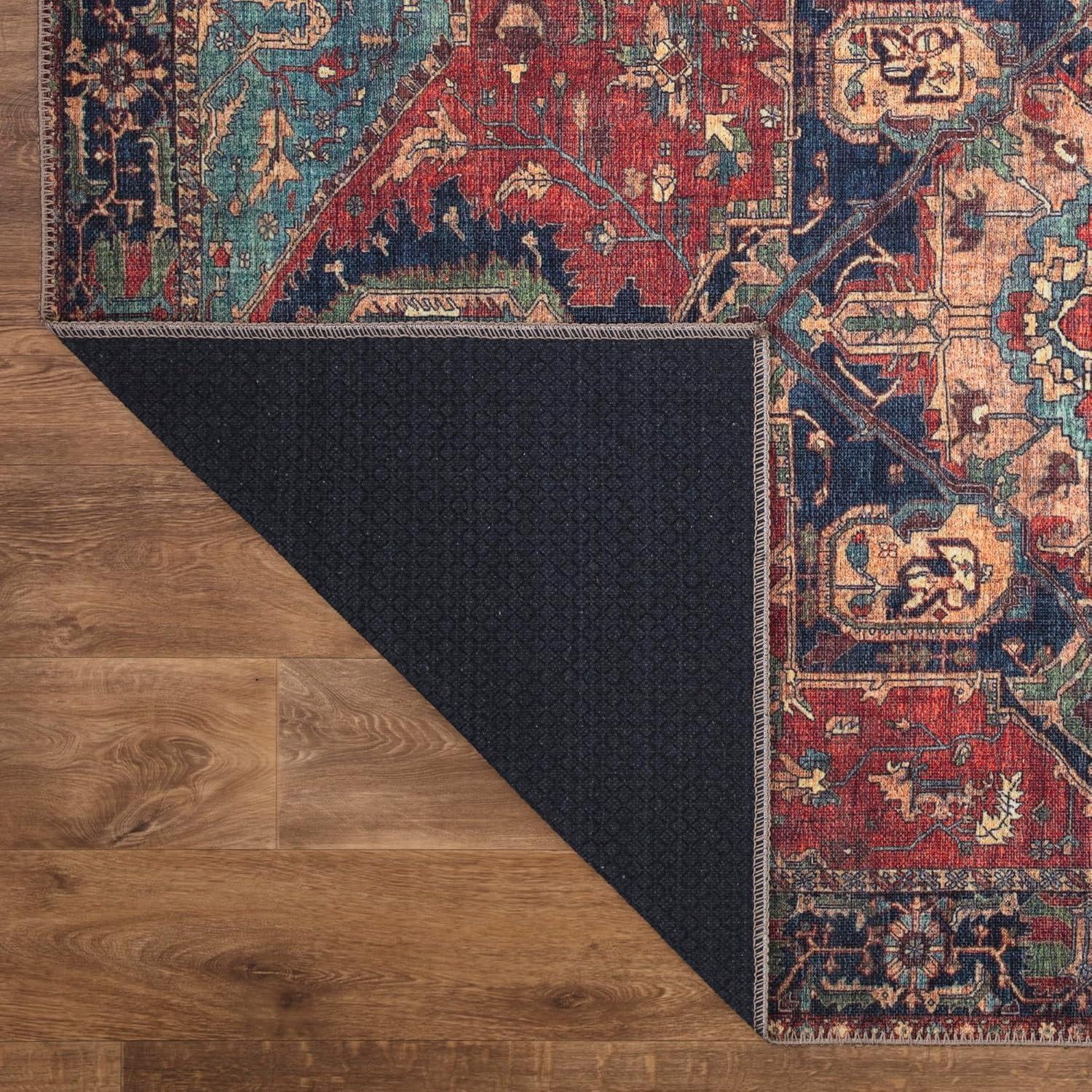 Keen Home Design Machine Washable Area Rugs with Non-slip Backing, Ideal for Hallway, Living Room, Bedroom, Kitchen and Laundry Room, Vintage Moroccan and Low Pile Rug ( 3' x 5' )