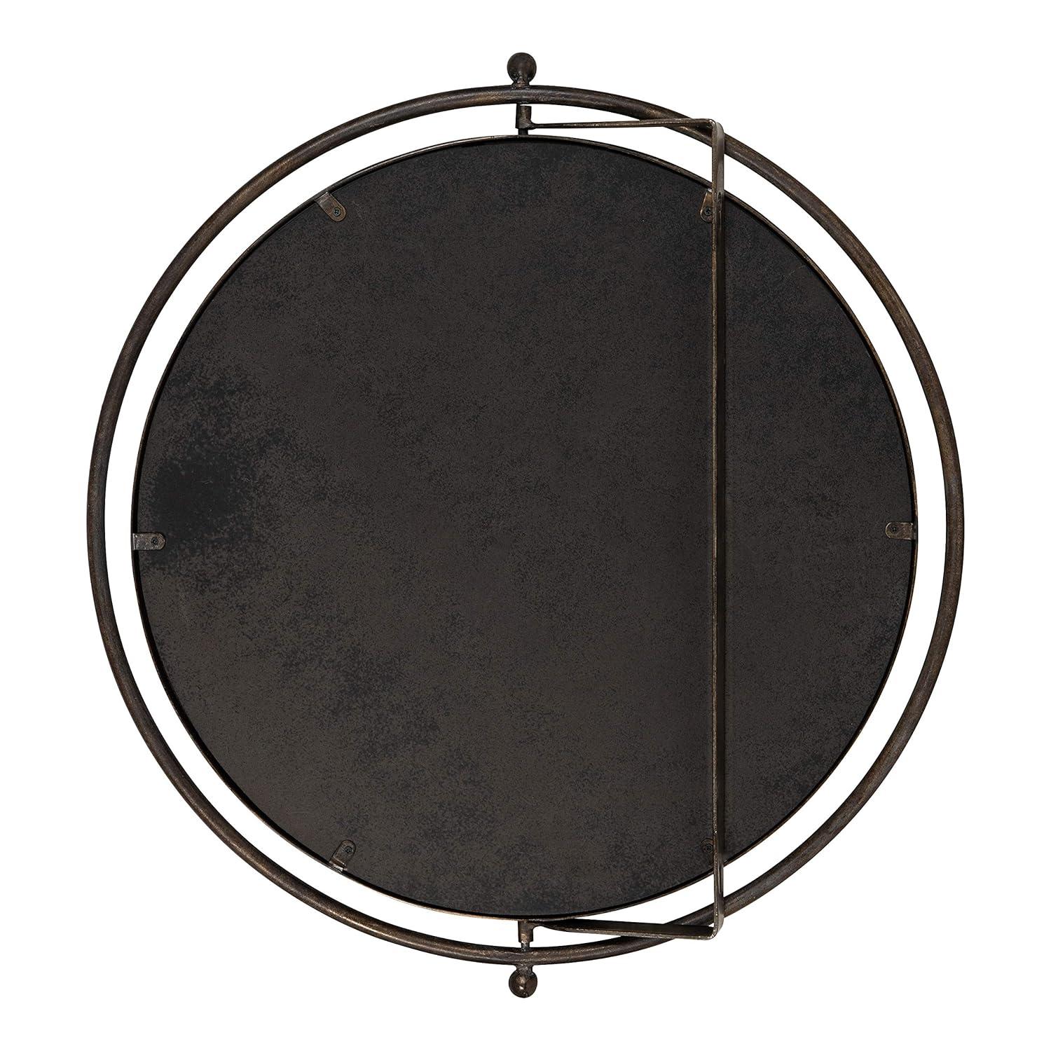 21"x23" Baron Pivot Decorative Wall Mirror Silver - Kate & Laurel All Things Decor: Swivel Rod, Easy Mount