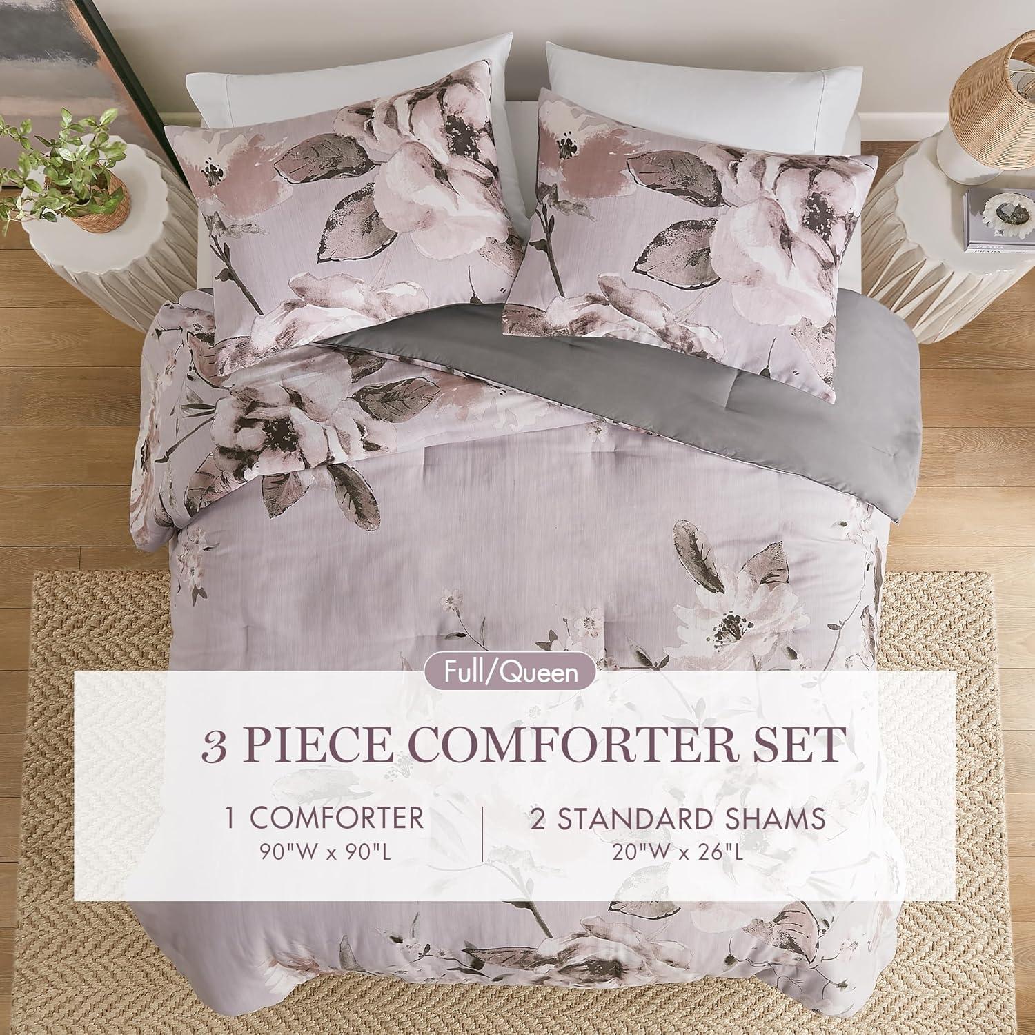 Neko 3 Piece Floral Printed Comforter Set