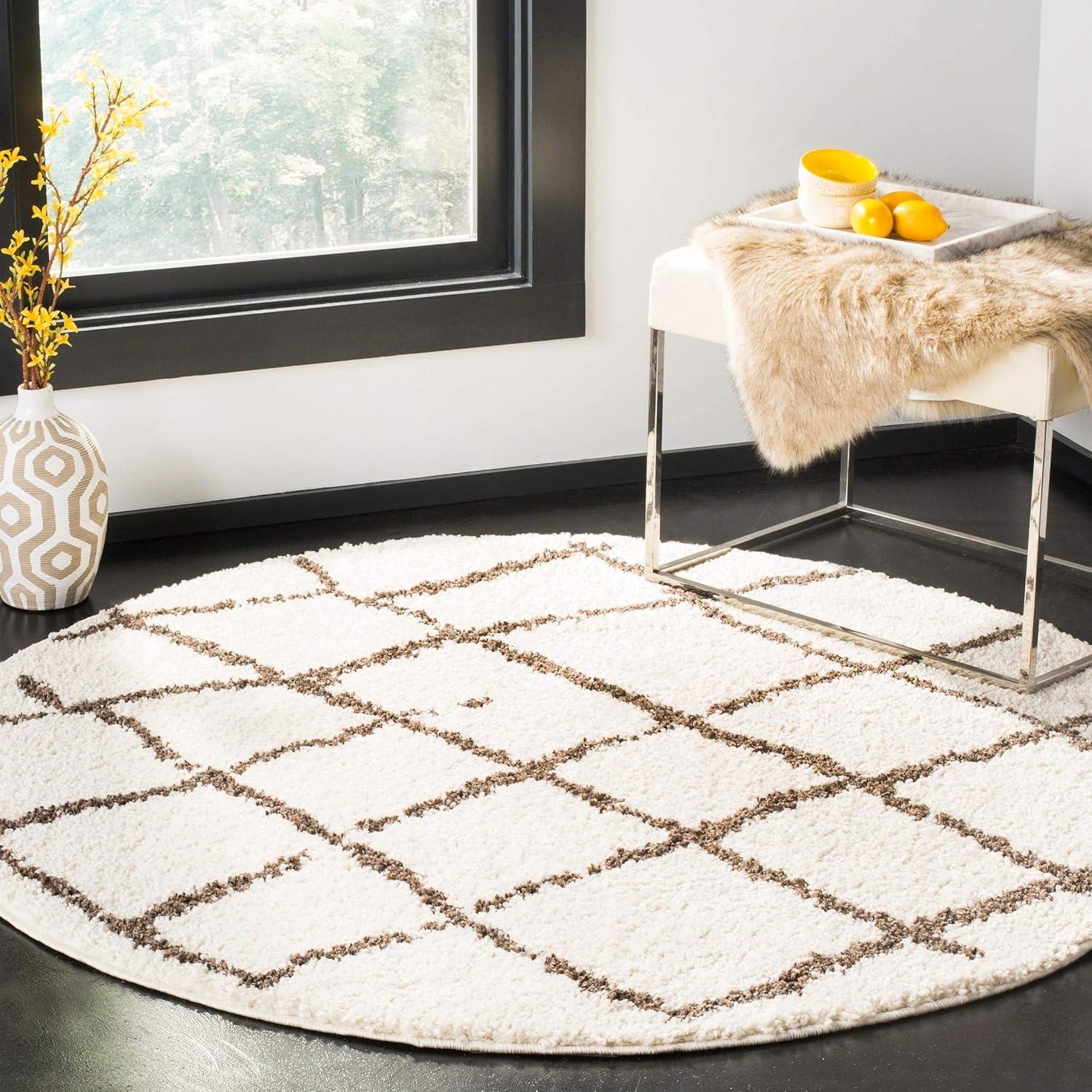 Handmade Gray Shag Easy-Care Synthetic Rug 8' x 10'