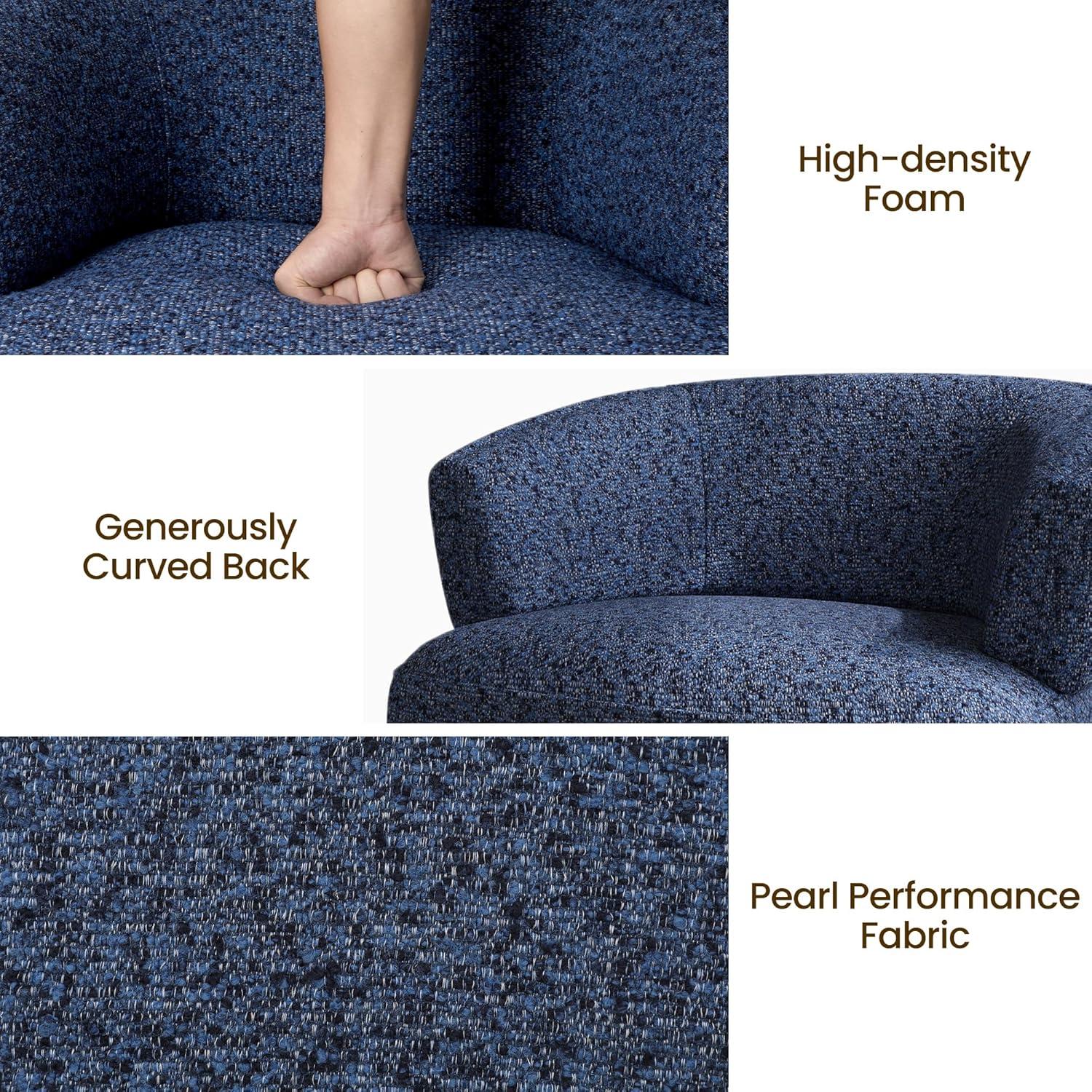 Jazmond Fully Assembled Upholstered Swivel Barrel Chair,Set of 2