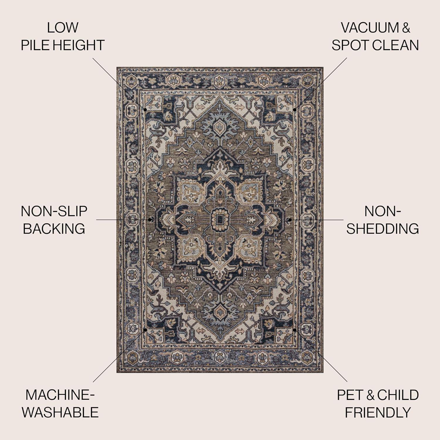 Cirali Ornate Large Medallion Washable Area Rug - JONATHAN Y