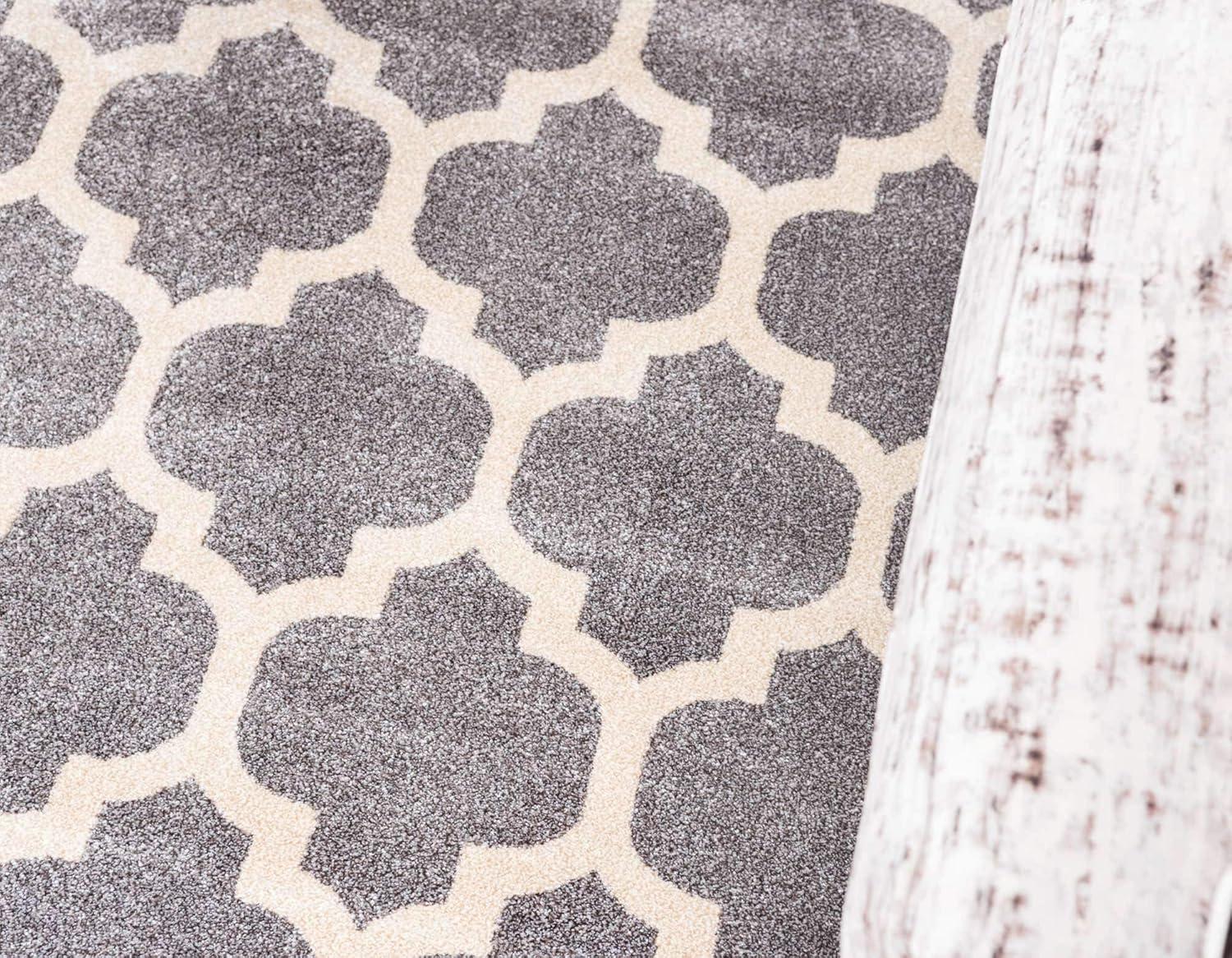 Unique Loom 5' 4 x 6' 1 Trellis Philadelphia Dark Gray Area Rug