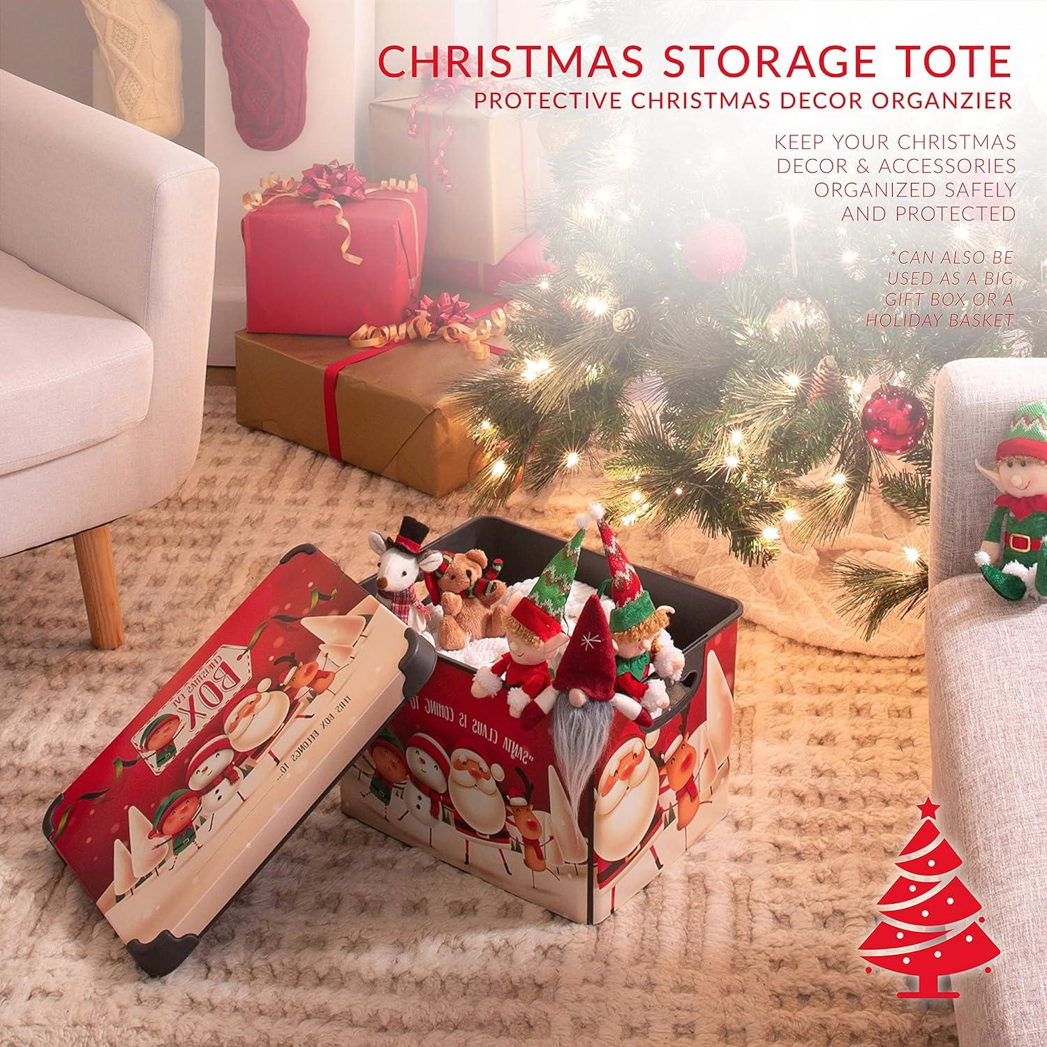 Simplify Santa Clause is Coming to Town Design Plastic Storage Tote