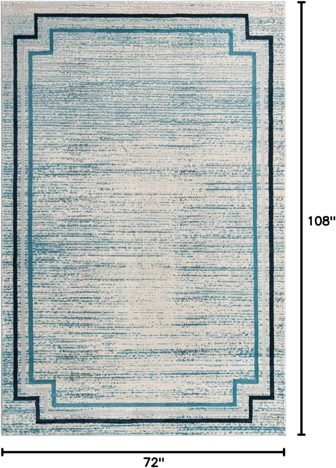 Unique Loom Oasis Collection Area Rug - Fountain (6'  x 9' Rectangle Gray/Ivory)