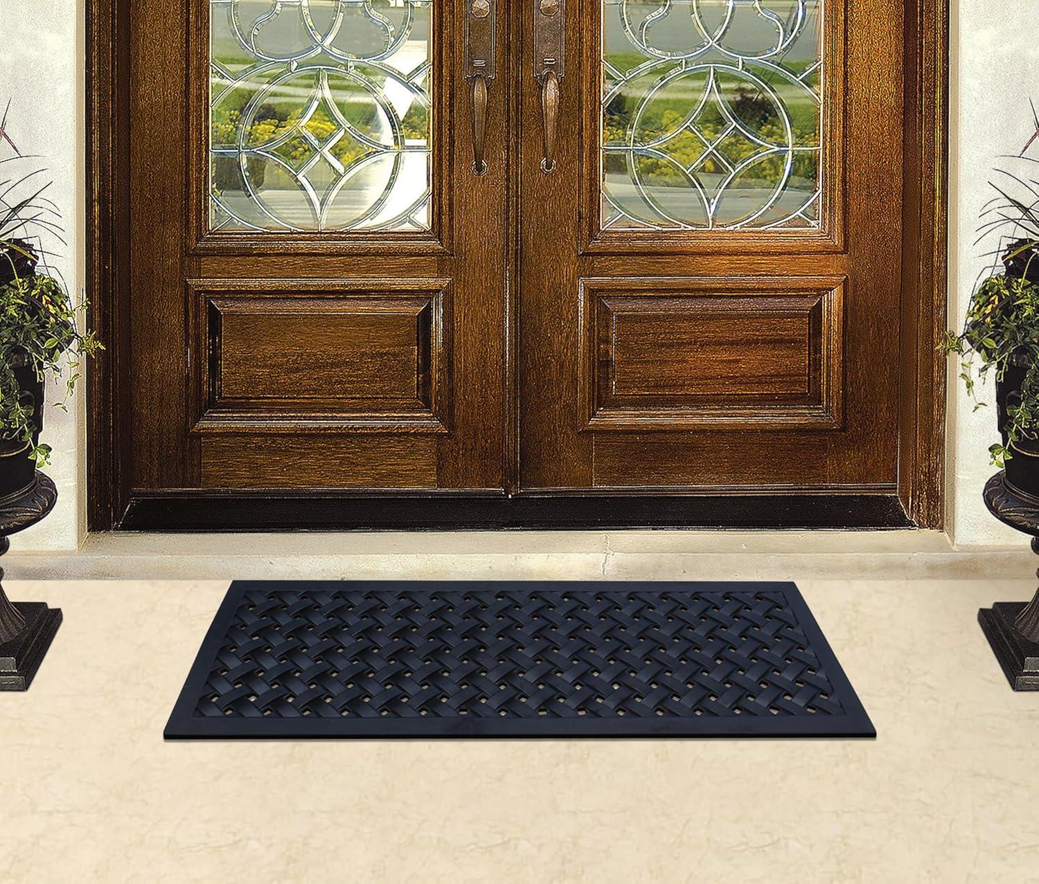 A1HC Outdoor Floor Mat, Natural Rubber, 18" x48”, Ideal for Outside entryway,Dirt Shoe Scraper,Heavy Duty Door mat for Indoor Outdoor,Rug Mats for Entry,Patio, Welcome Mats