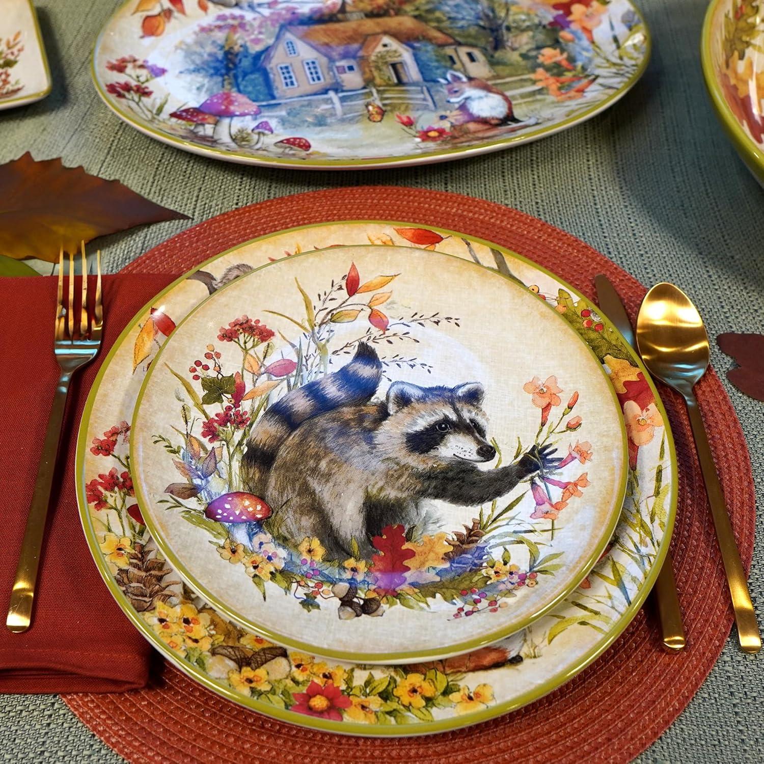 Woodland Critters Set of 4 Dessert Plates