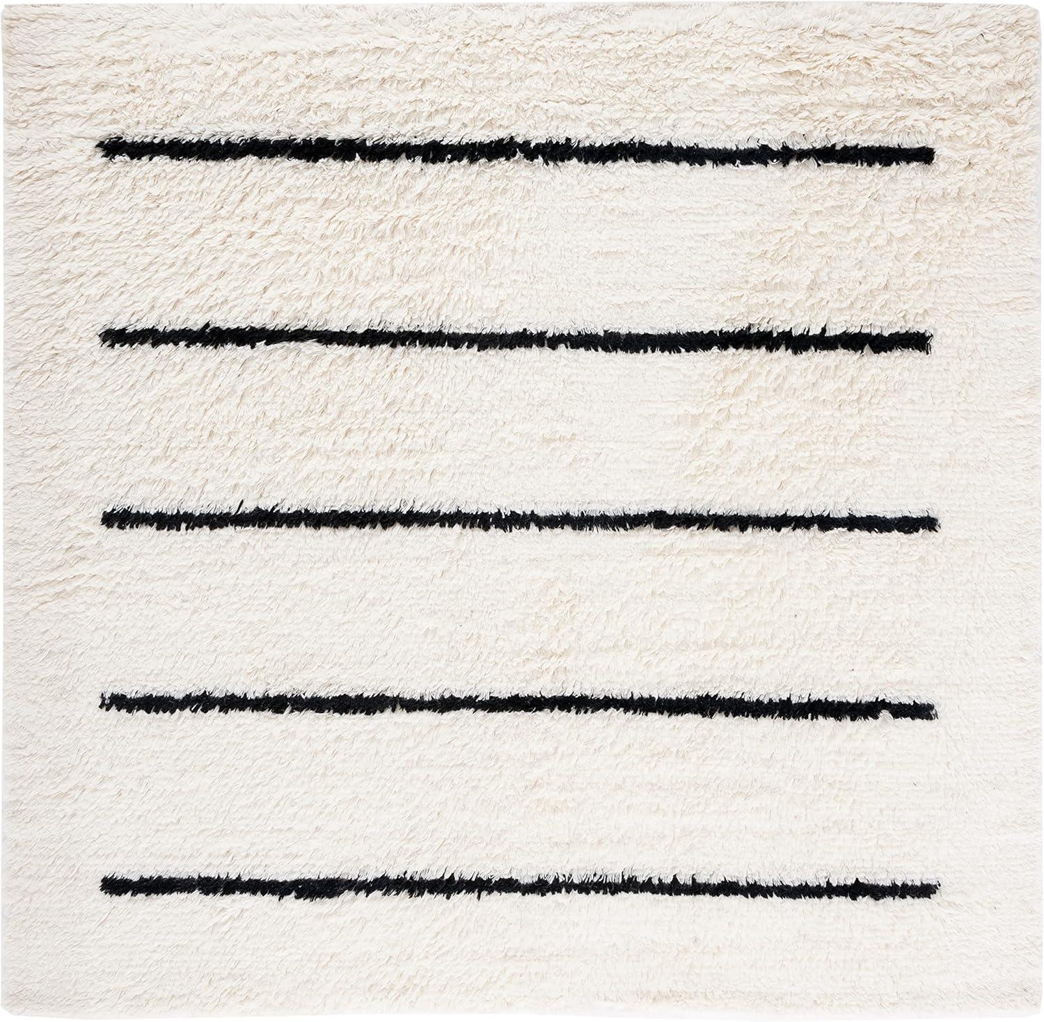 SAFAVIEH Kenya Siomha Striped Area Rug, Ivory/Black, 3' x 5'