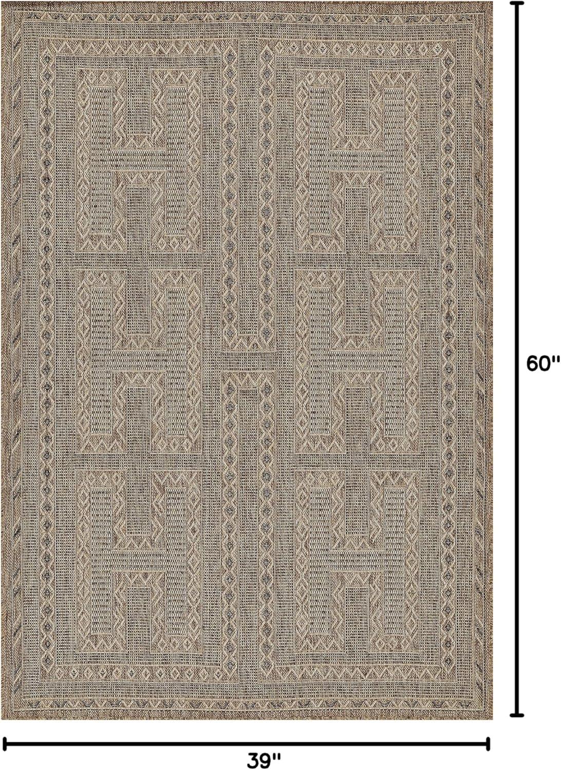 Momeni Hampton Gian Machine Loomed Indoor/Outdoor Rug Natural