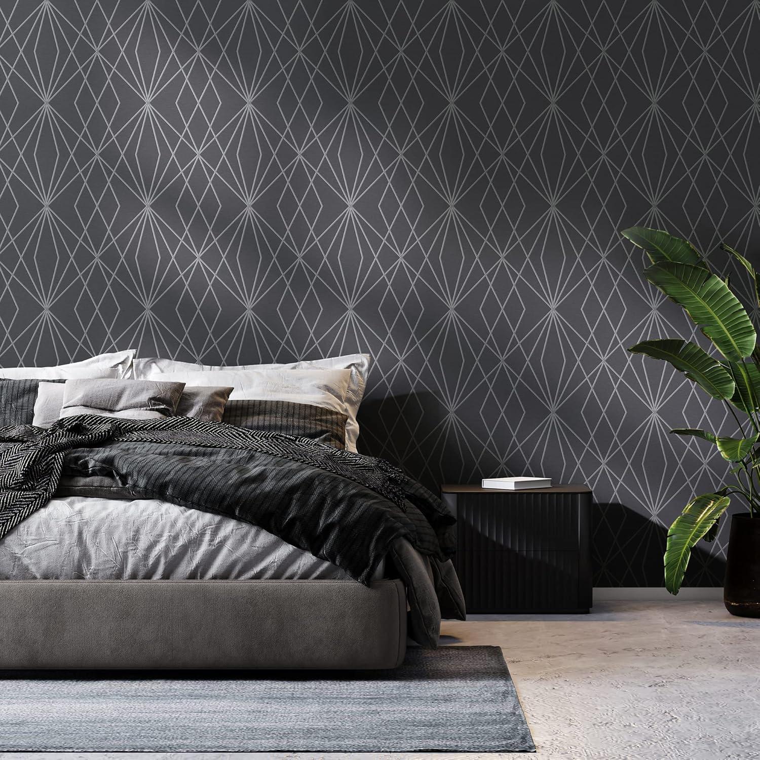 Transform Trellis Grey Peel and Stick Wallpaper