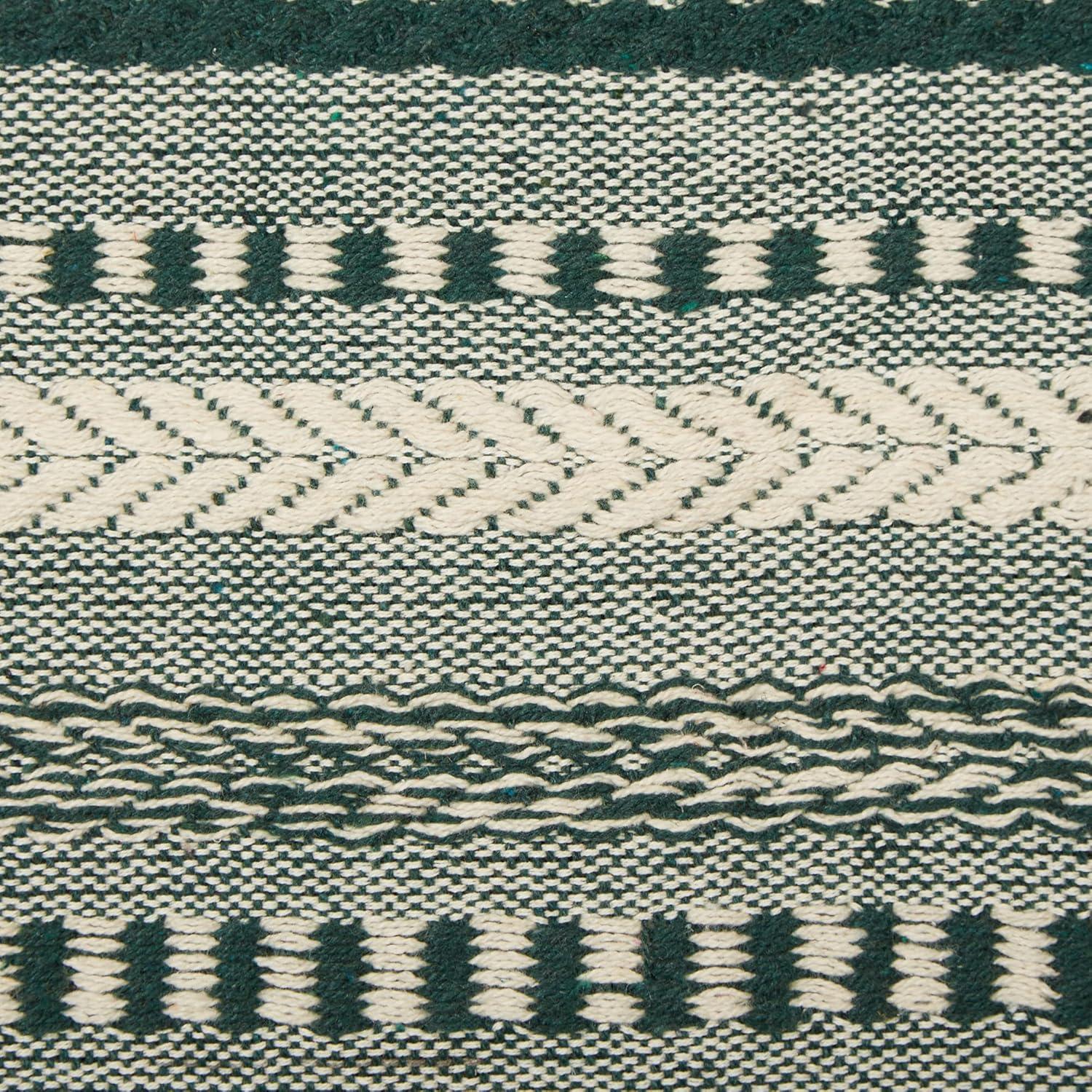 Dark Green Braided Stripe Table Runner 15x72