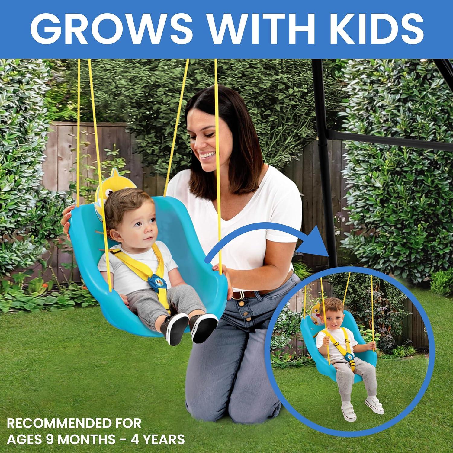 CoComelon 2-in-1 Outdoor Swing by Delta Children – For Babies and Toddlers – Full Bucket Seat