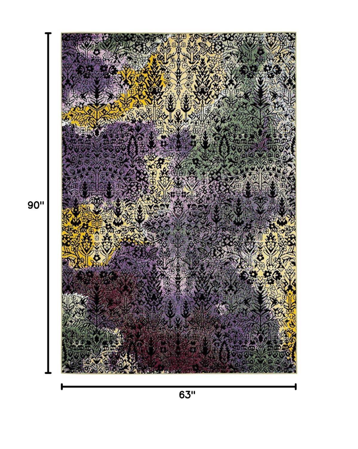 Watercolor WTC673 Power Loomed Indoor Area Rug - Light Yellow/Green - 5'3"x7'6" - Safavieh