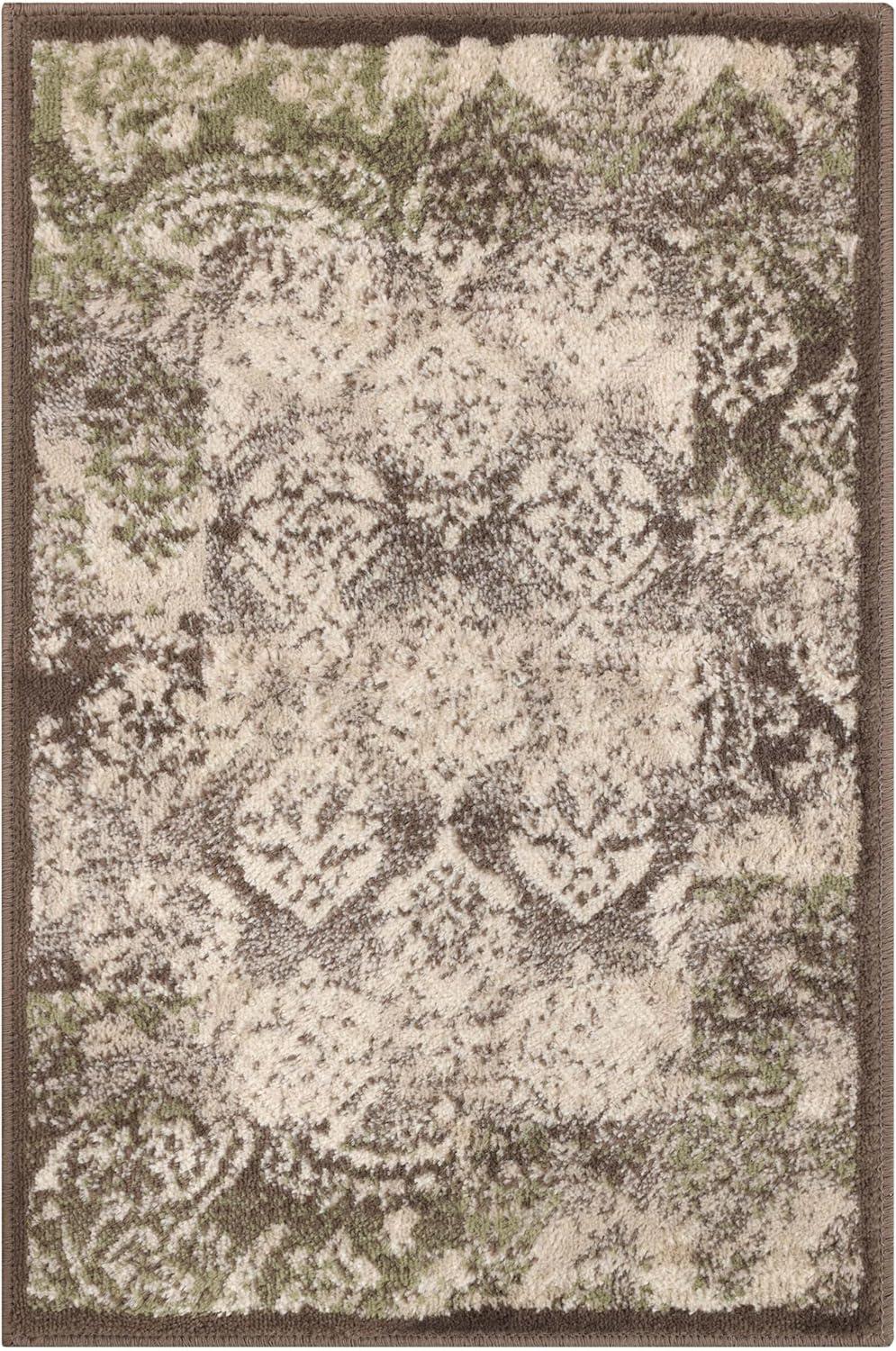 Superior Mystique 2' x 3' Indoor Area Rug, Modern Damask Rugs For Living Room Bedroom, Brown