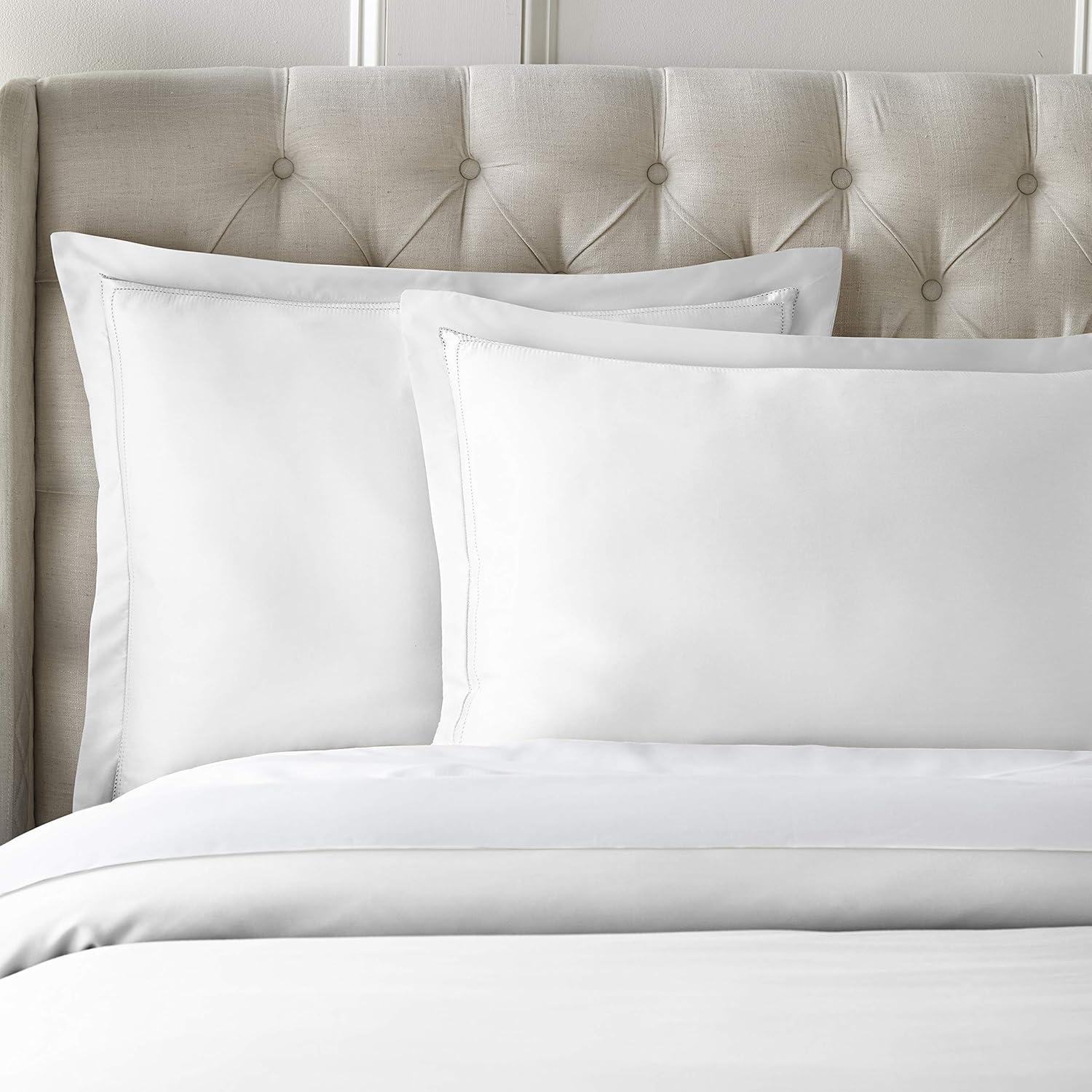White Queen Cotton Sateen Weave Duvet Cover Set