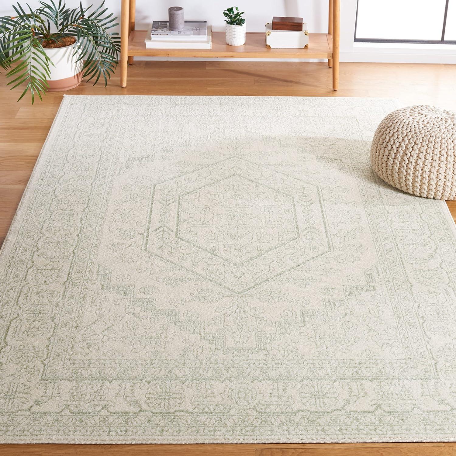 SAFAVIEH Adirondack Xavier Traditional Area Rug, Sage/Ivory, 4' x 6'