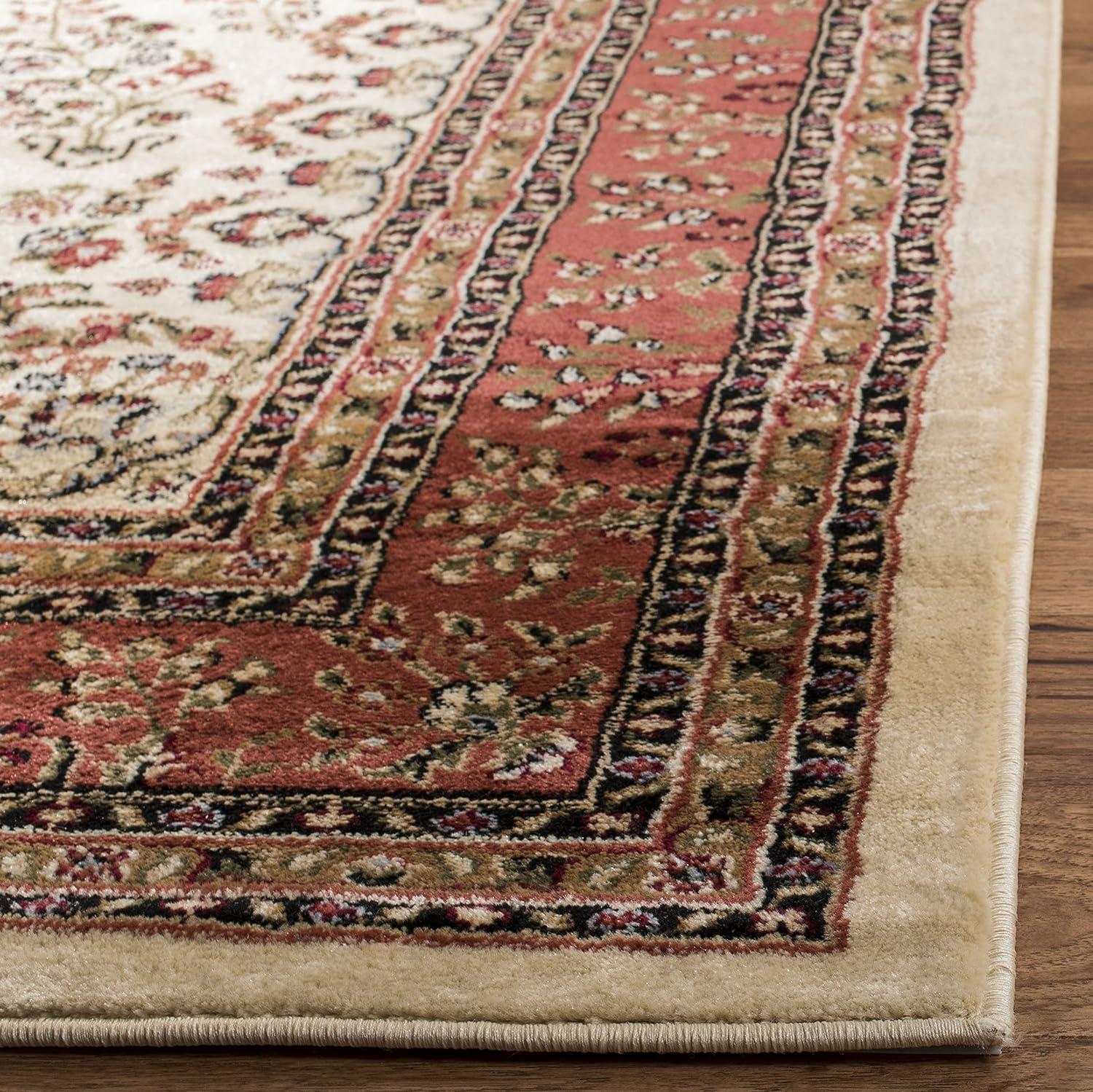 Lyndhurst Sarouk LNH331 Power Loomed Area Rug - Ivory/Rust - 8'x11' - Safavieh