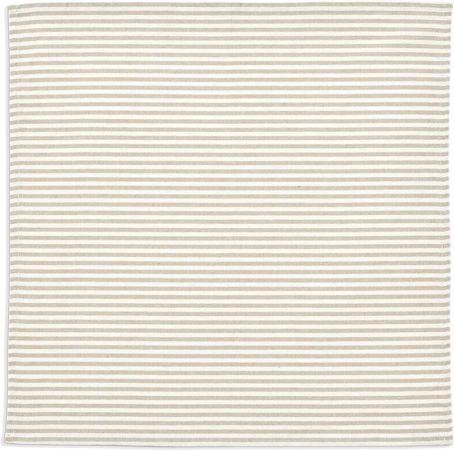 Lush Decor Farmhouse Ticking Stripe Yarn Dyed Napkin Neutral 4-Pack 18" x 18"