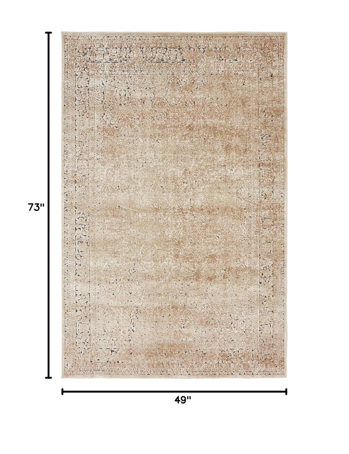 Unique Loom Chateau Collection Area Rug - Jefferson (4' 1" x 6' 1" Rectangle Beige/Light Brown)