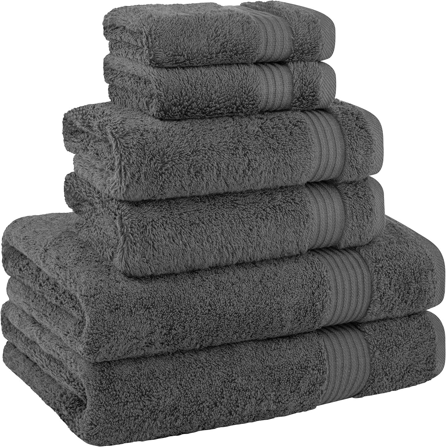 American Soft Linen Turkish Premium Quality 100% Cotton 6 Piece Towel Set, Soft Absorbent Quick Dry Bath Towels for Bathroom