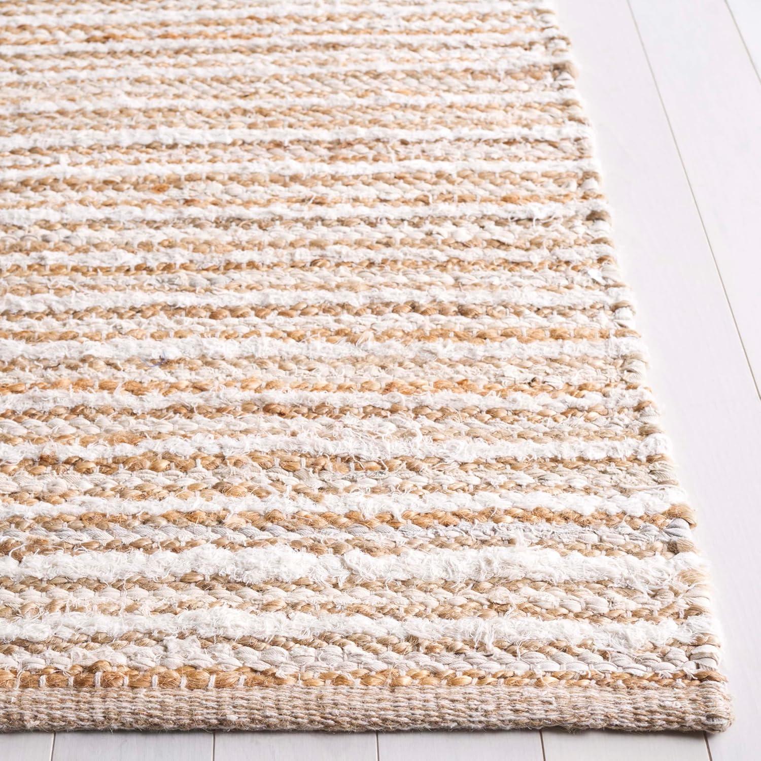 SAFAVIEH Constance Braided Plush Shag Area Rug, White/Beige, 8' x 10'