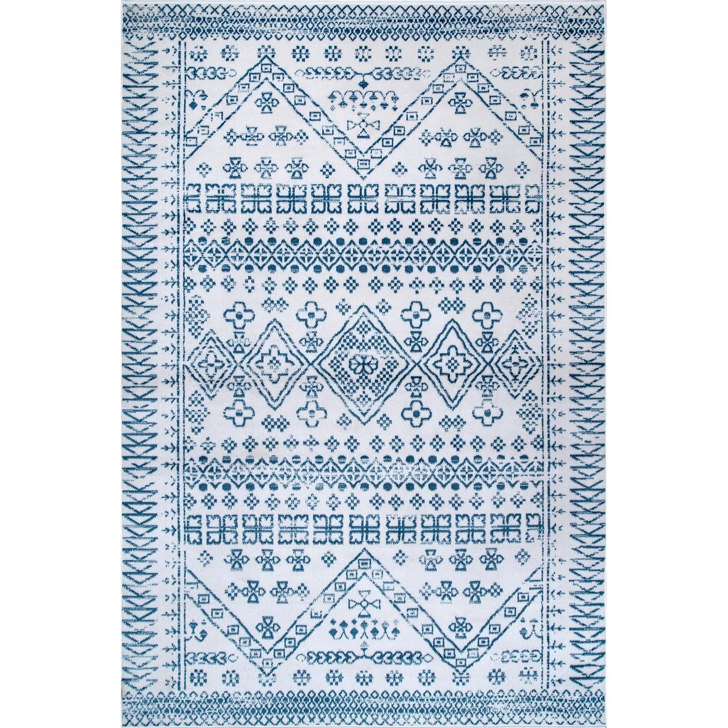 Nuloom Frances Moroccan 3x5 Accent Indoor Area Rug for Living Room Bedroom Dining Room Entryway, Blue