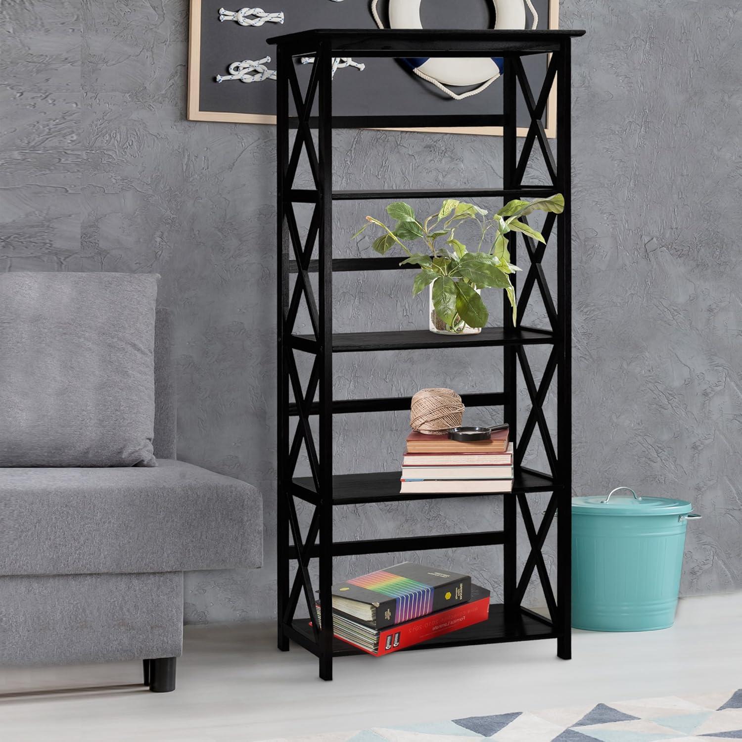 Casual Home Montego 5-Shelf Bookcase - Black