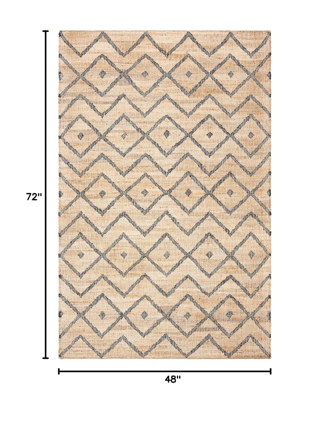 Kilim KLM750 Hand Loomed Area Rug - Natural/Charcoal - 4'x6' - Safavieh.