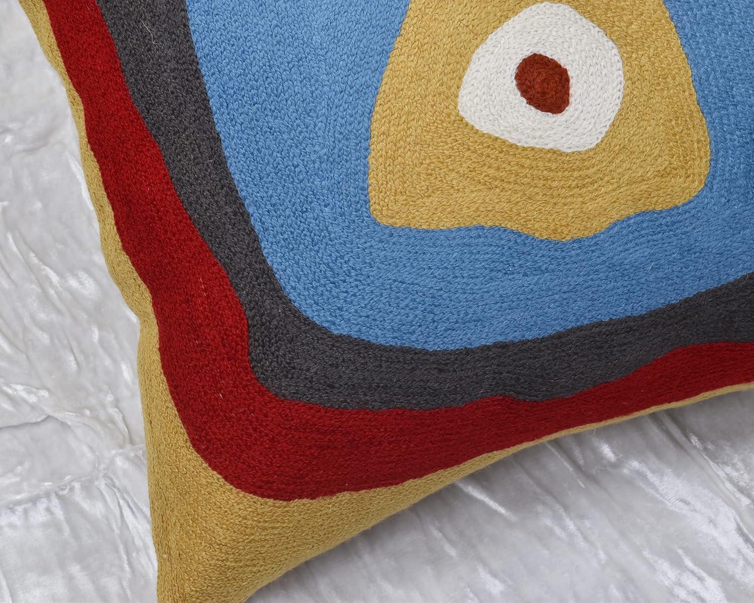 Kandinsky Inspired Embroidered Wool Euro Sham