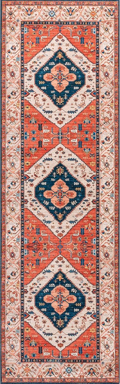 Nuloom Carolyn Pet Friendly Machine Washable Motif Area Rug, 3' x 5', Rust