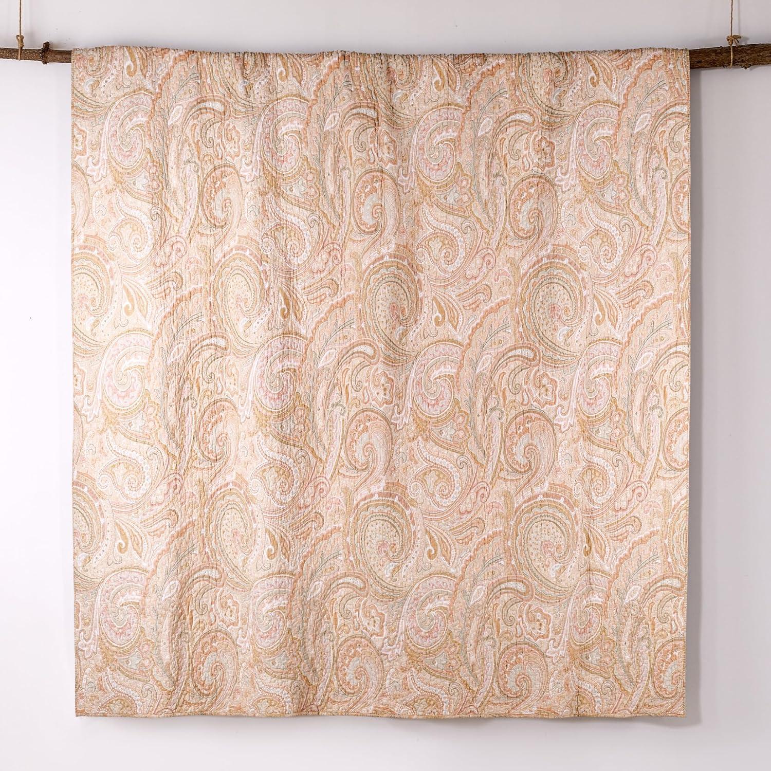 Spruce Coral Quilt Set - One King Quilt and Two King Shams - Levtex Home